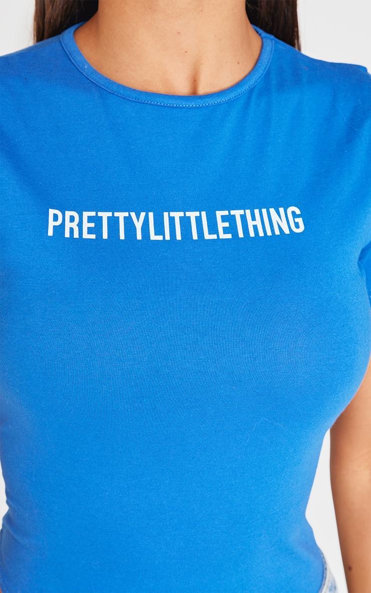 PRETTYLITTLETHING Blue Logo Short Sleeved Bodysuit Product Image