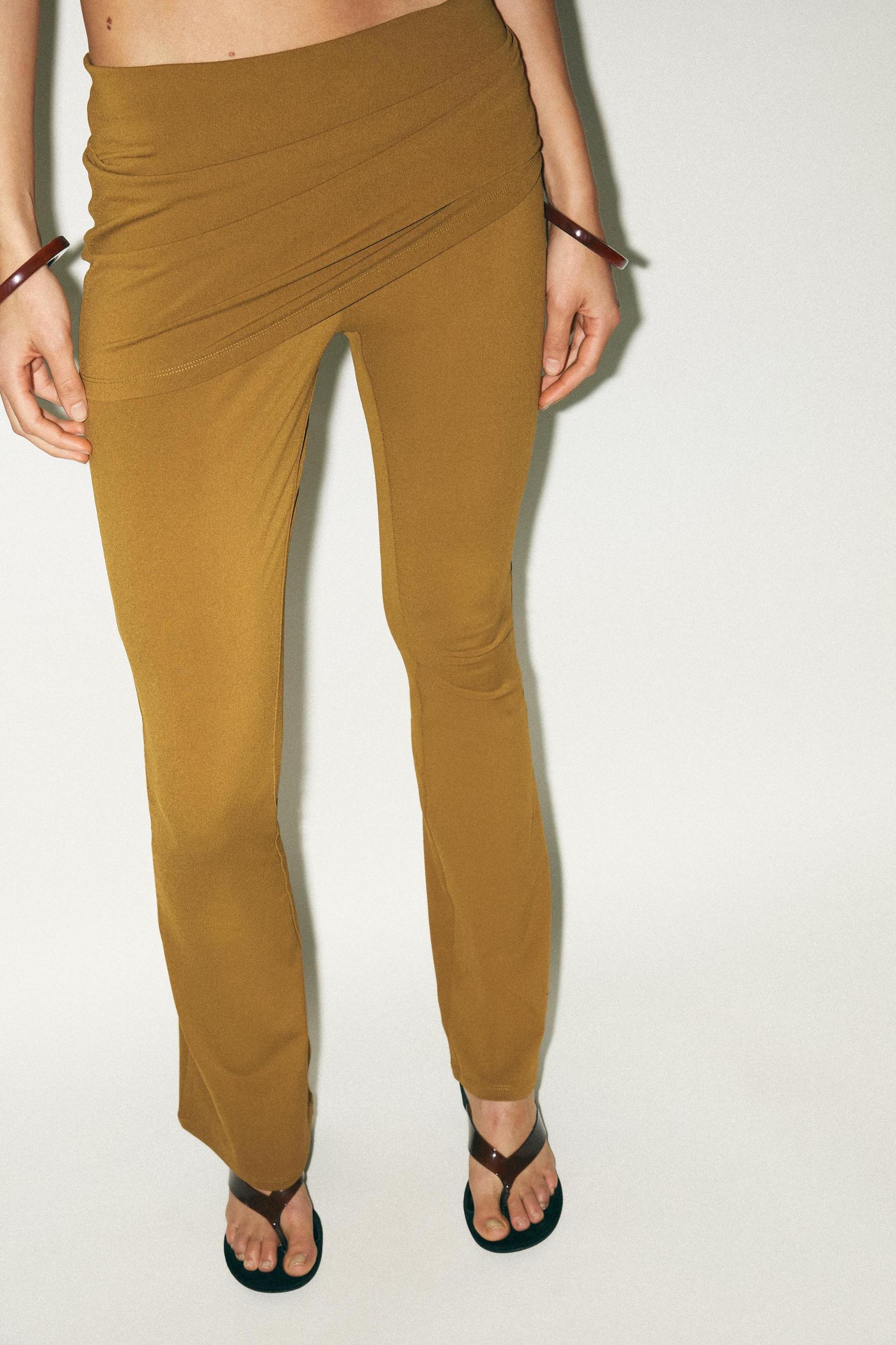 DRAPED WAIST FLARE PANTS Product Image