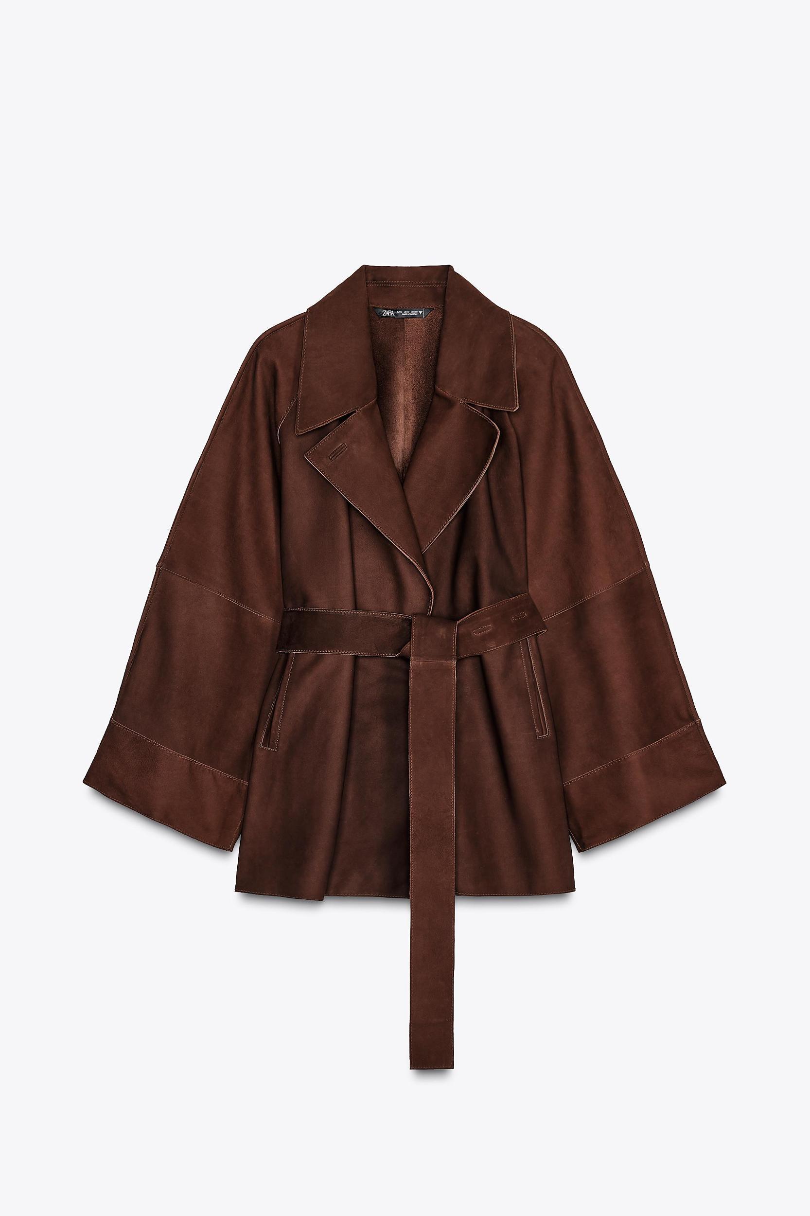 OVERSIZED SUEDE SHORT TRENCH COAT Product Image