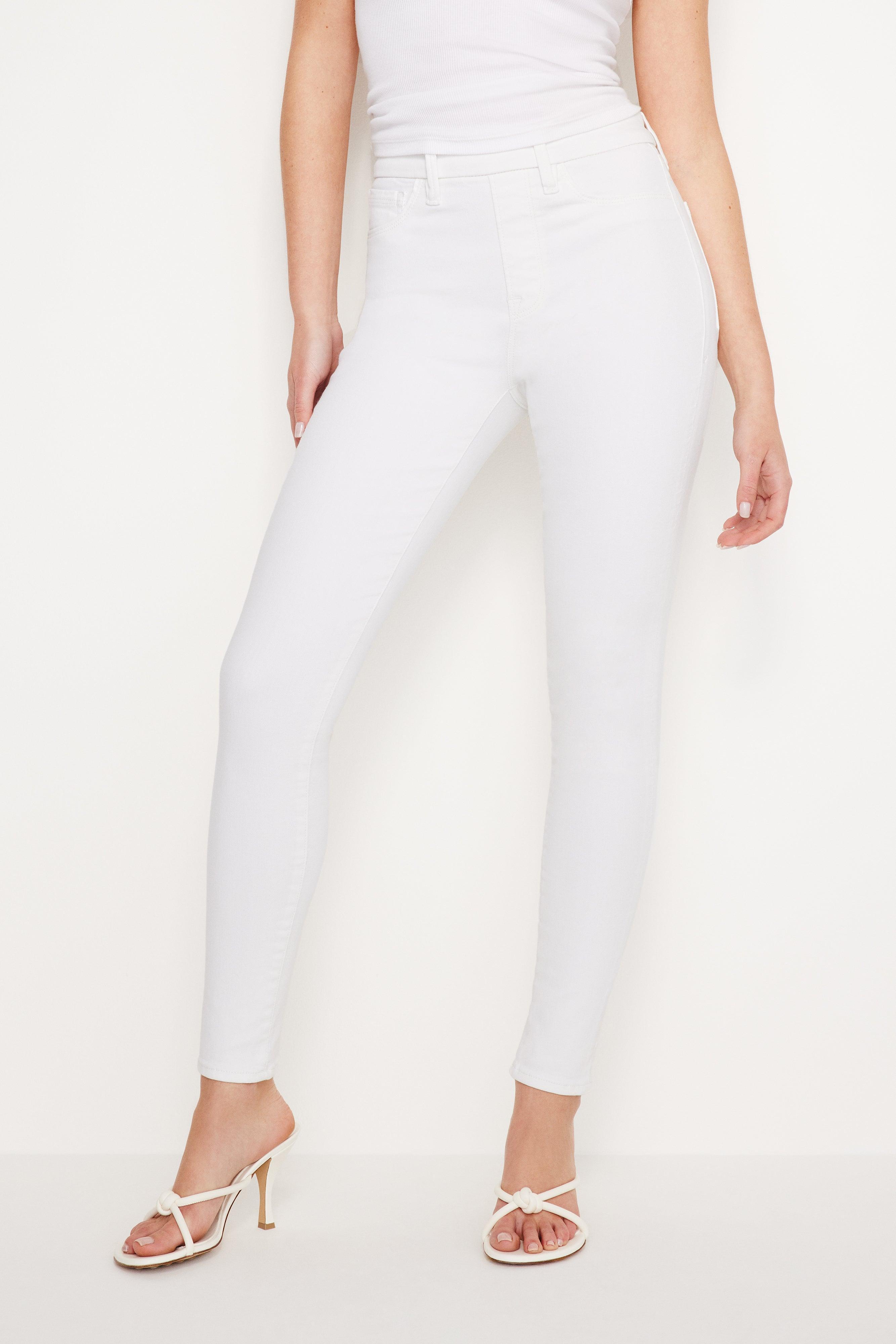 POWER STRETCH PULL-ON SKINNY JEANS | WHITE001 Product Image