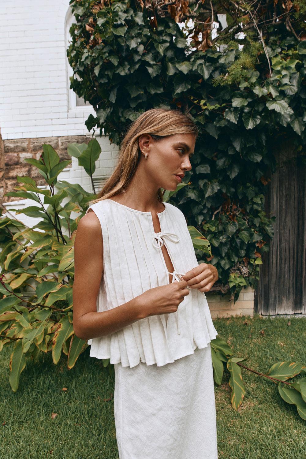 Valeria Linen Top White Product Image