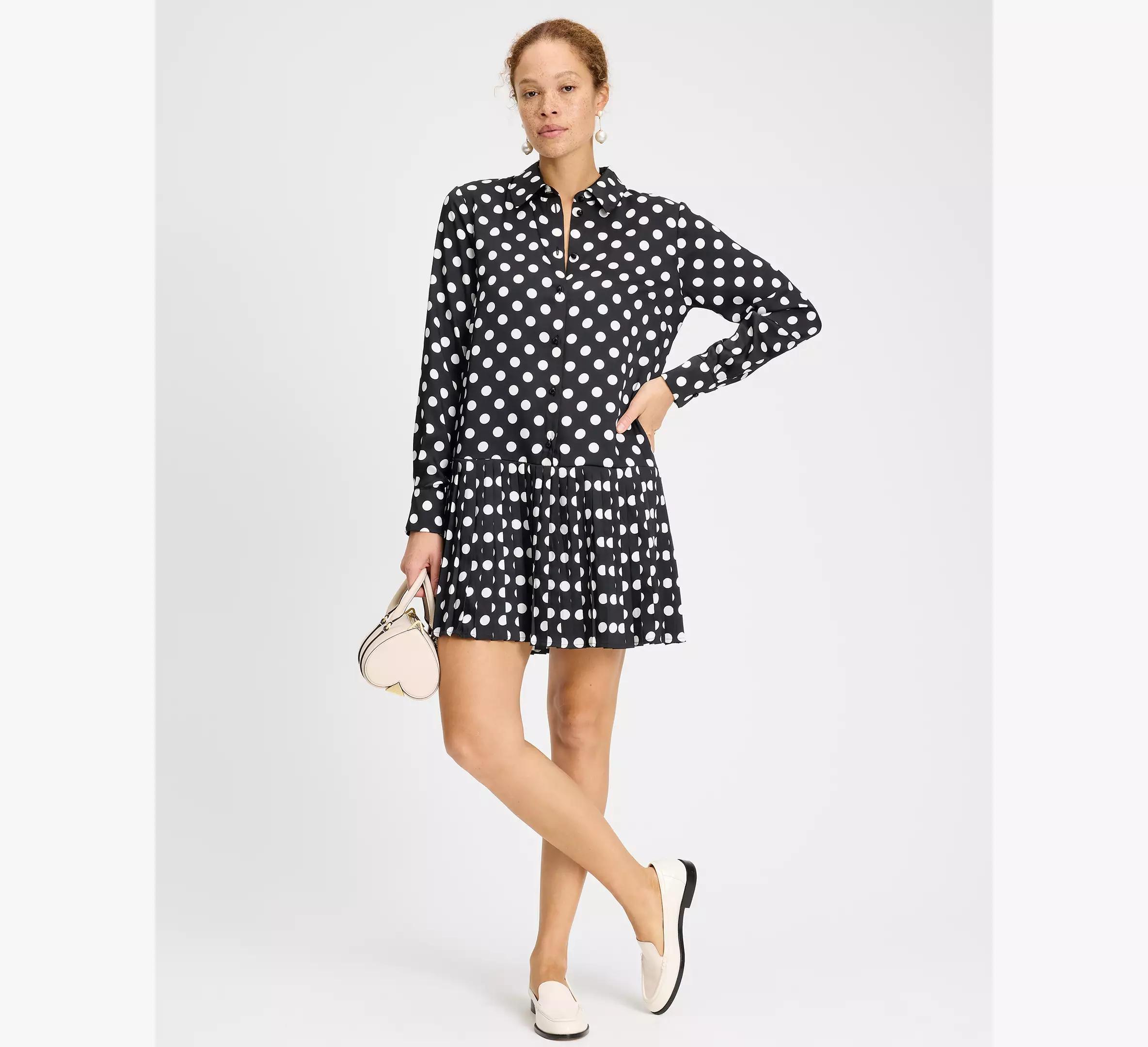 Breezy Dot Pleated Dress Product Image