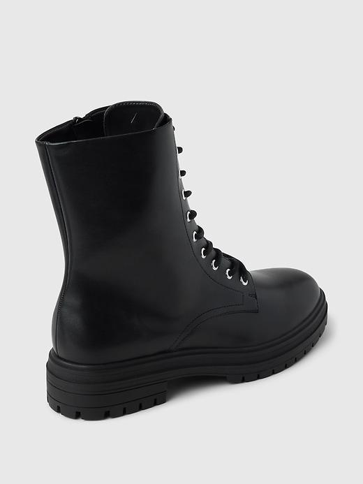 Vegan Leather Moto Boots Product Image