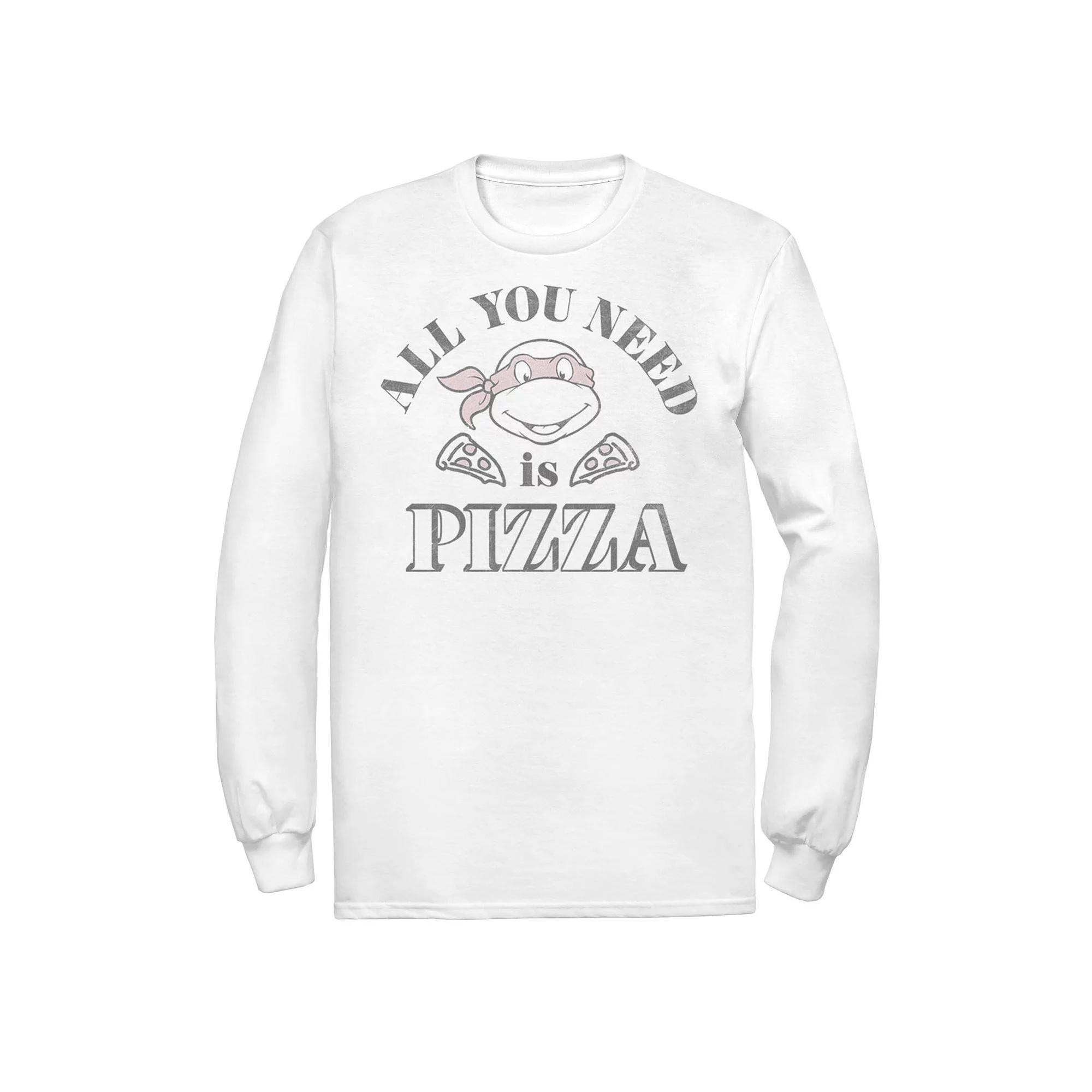 Men's Ninja Turtles Raphael All You Need Is Pizza Vintage Long Sleeve Tee,  Product Image