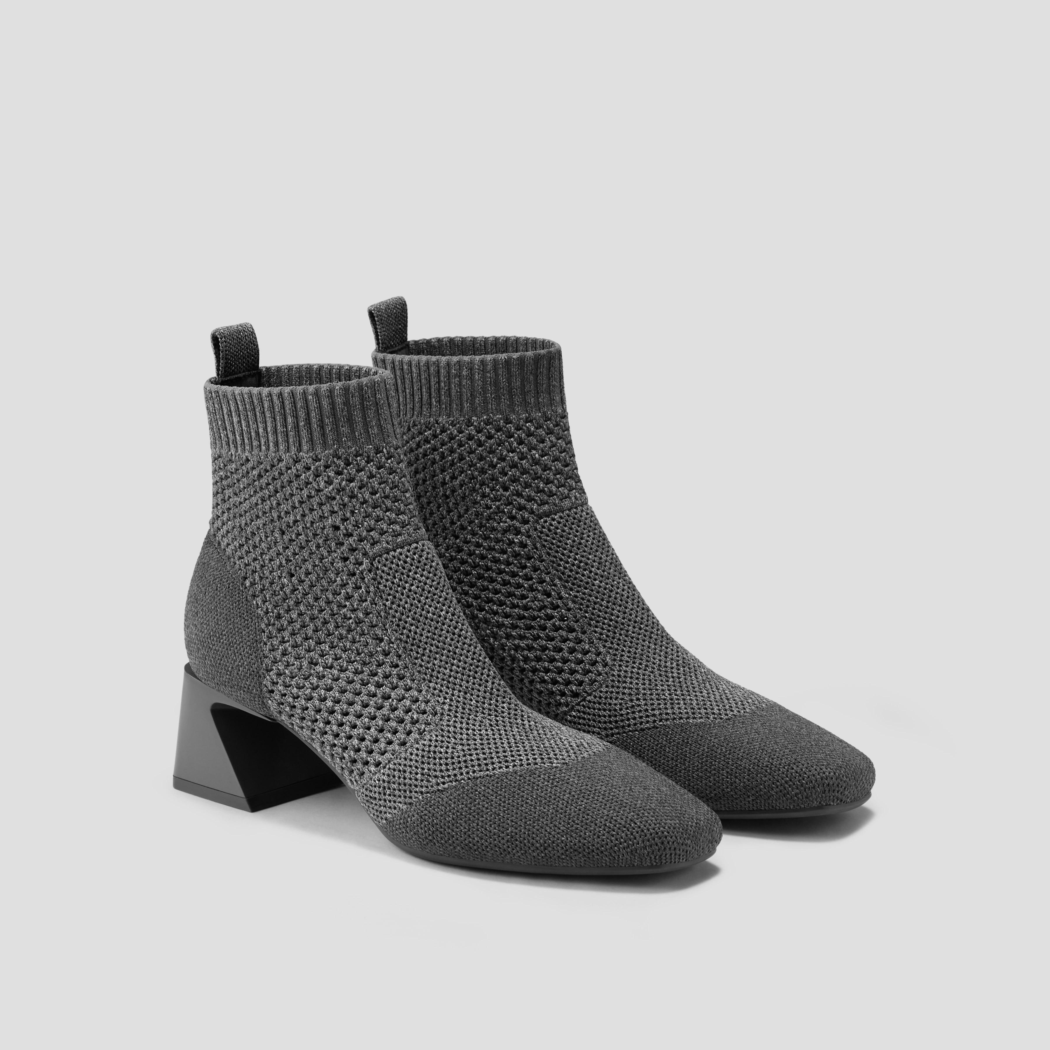 Square-Toe Perforated Heeled Boots (Melissa) Product Image