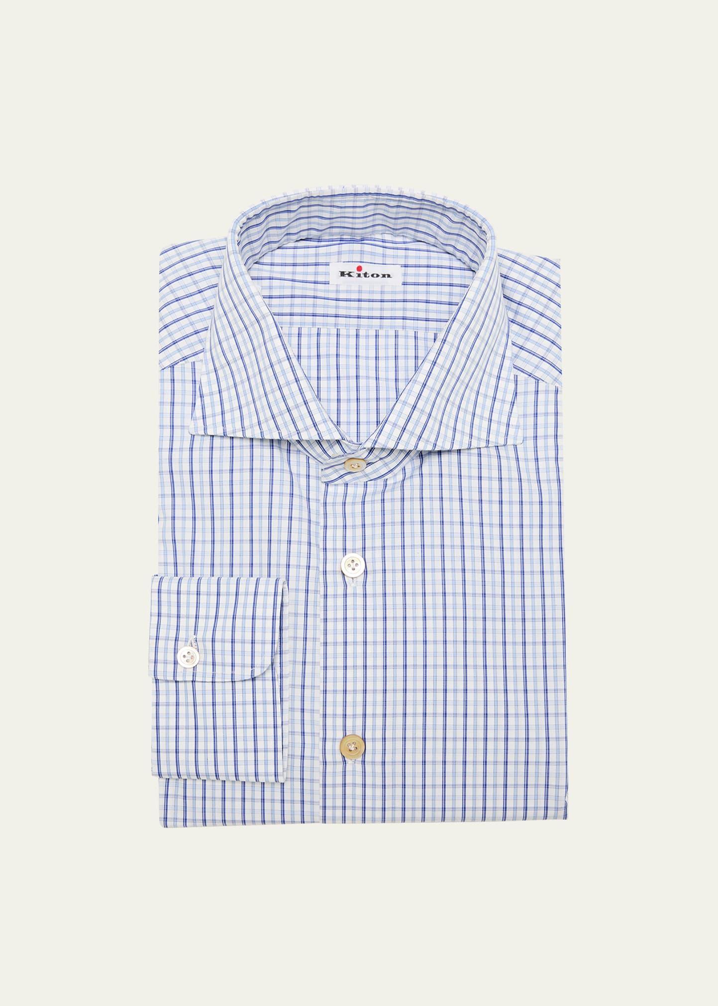 Mens Cotton Multi-Check Dress Shirt Product Image