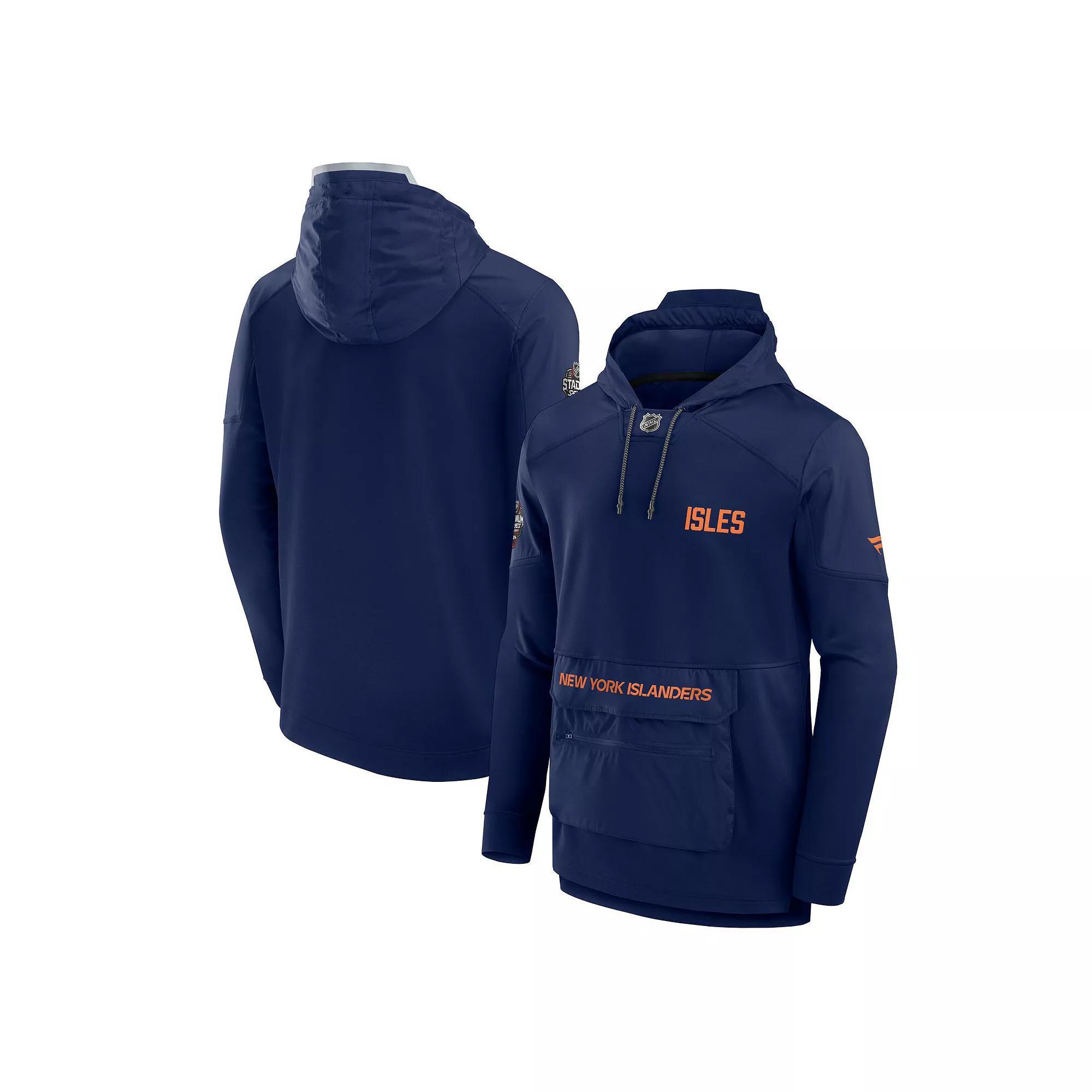 Men's Fanatics Navy New York Islanders 2024 NHL Stadium Series Authentic Pro Fleece Pullover Hoodie,  Product Image