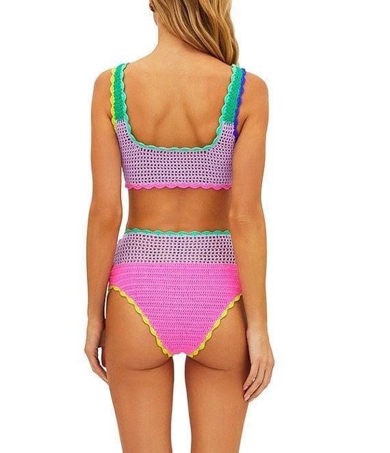 Beach Riot Wyatt Crochet Colorblock High Waisted Swim Bottom Product Image