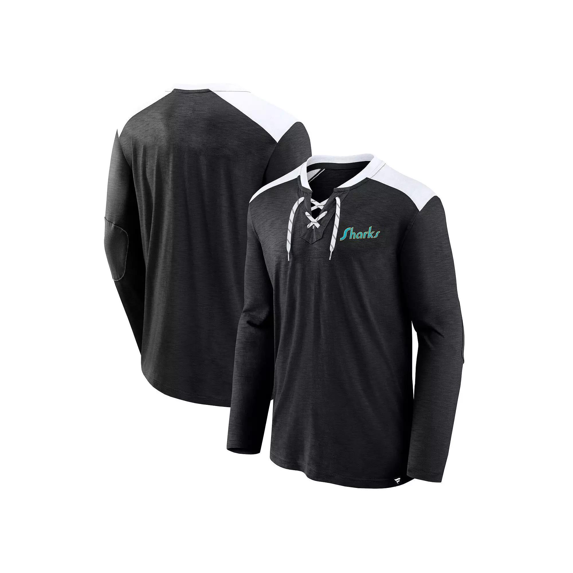 Men's Fanatics Black San Jose Sharks Special Edition 2.0 Long Sleeve Lace-Up T-Shirt, Size: 2XL, Sks Black Product Image