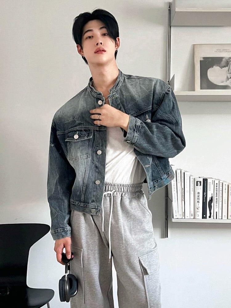 RT No. 12489 STAND COLLAR DENIM JK Product Image