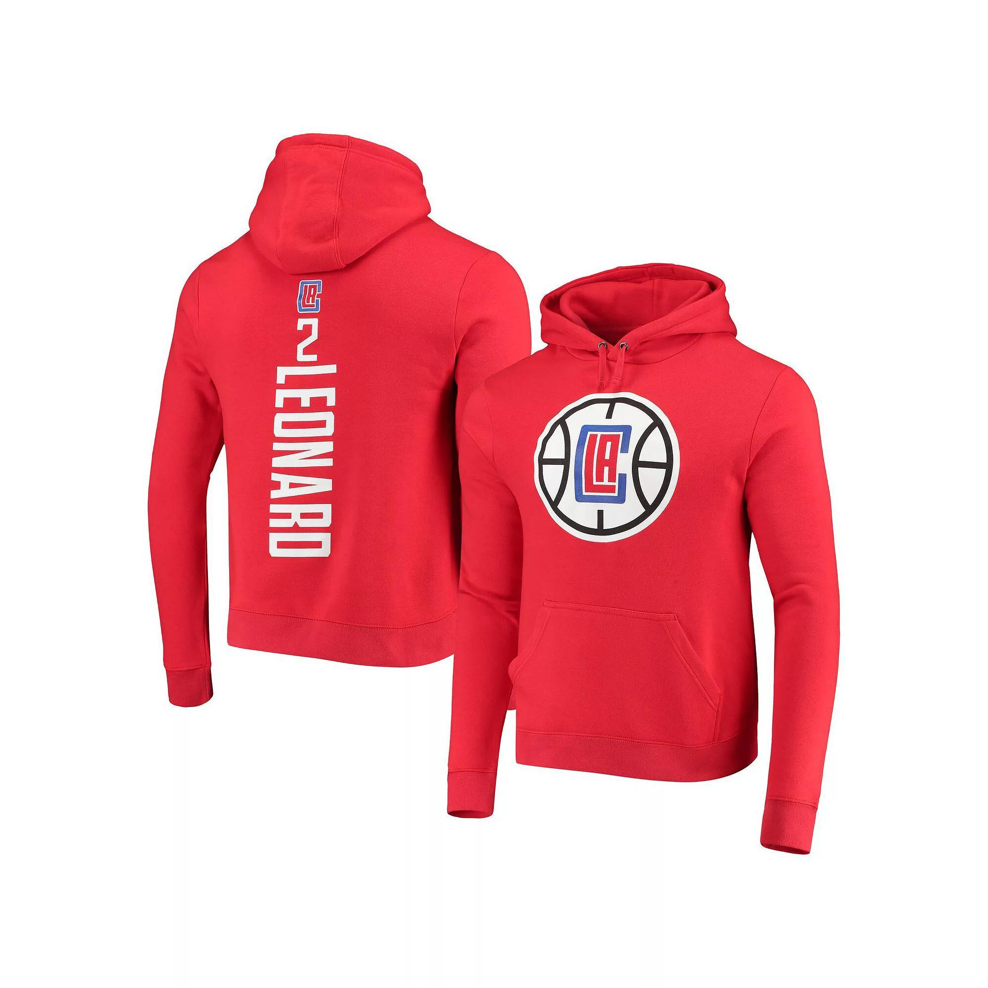 Men's Fanatics Branded Kawhi Leonard Red LA Clippers Playmaker Name & Number Fitted Pullover Hoodie, Size: XL Product Image