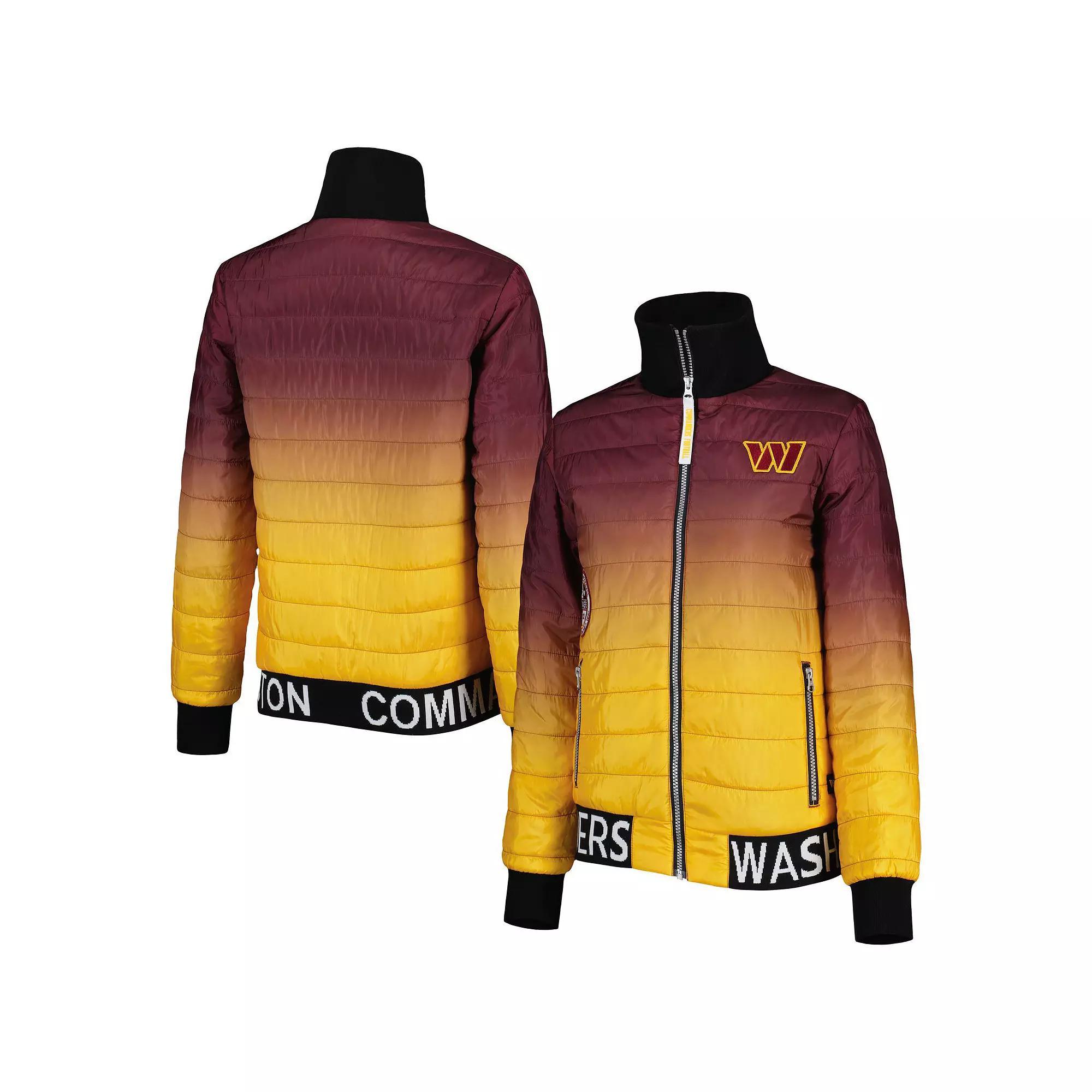 Womens The Wild Collective Burgundy/Gold Washington Commanders Color Block Full-Zip Puffer Jacket Product Image