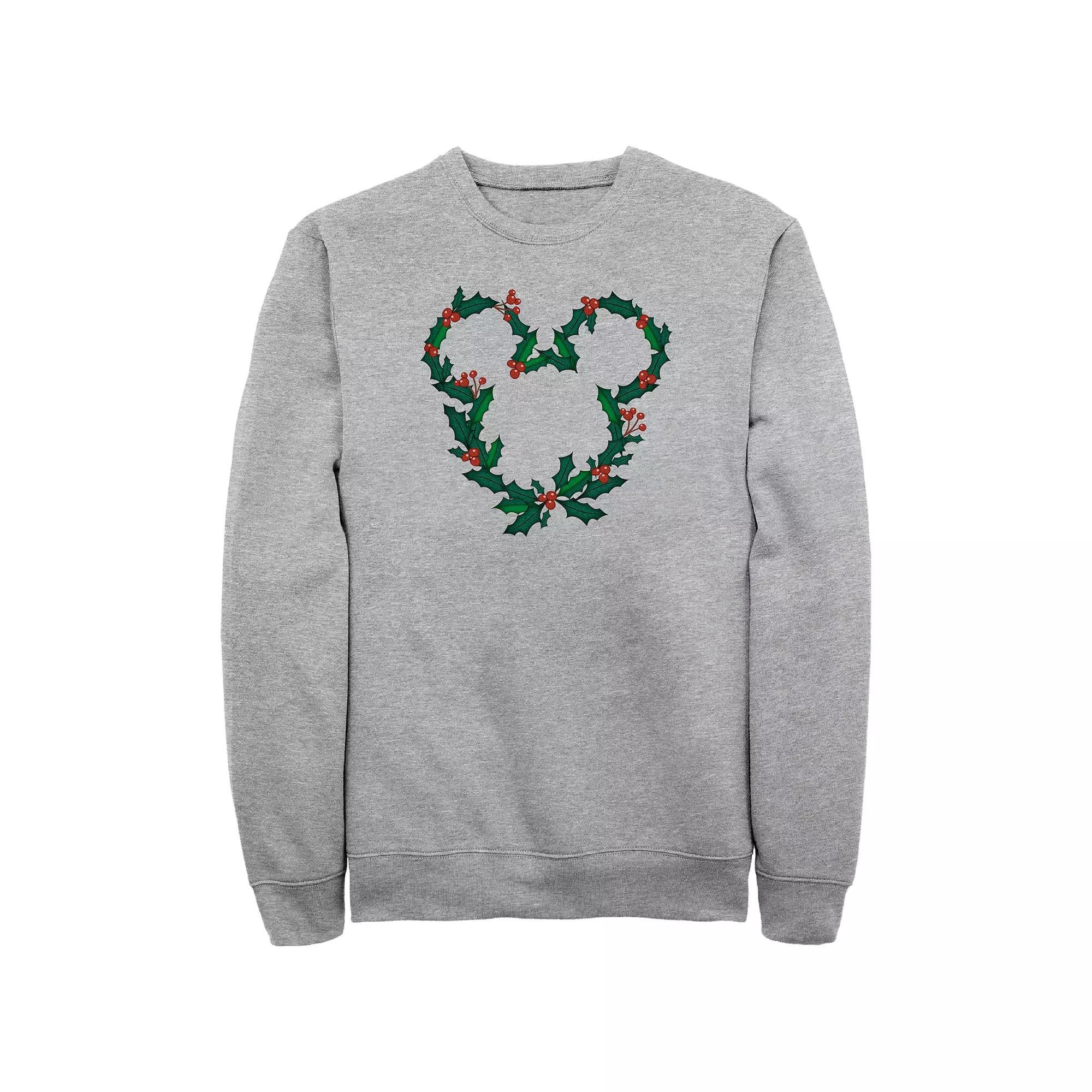 Disney's Mickey Mouse Men's Christmas Wreath Design Fleece,  Product Image
