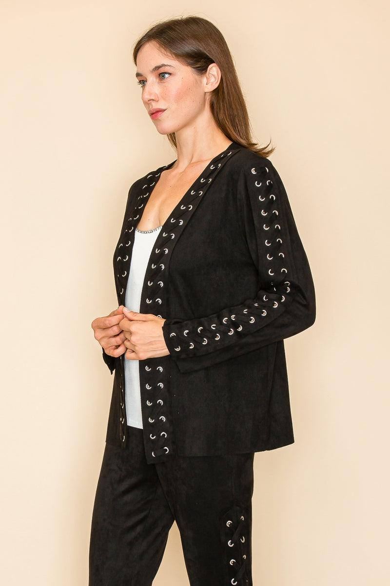 Suede Lace Up Jacket Product Image