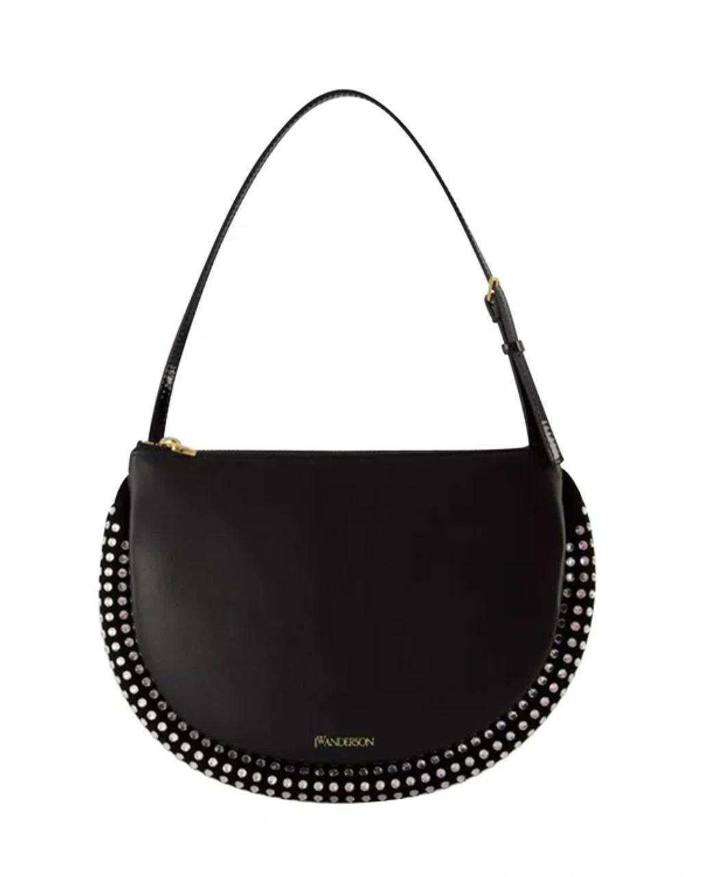 JW ANDERSON Tasche Crystal Bumper Moon Aus Schwarzem Leder In Black Product Image