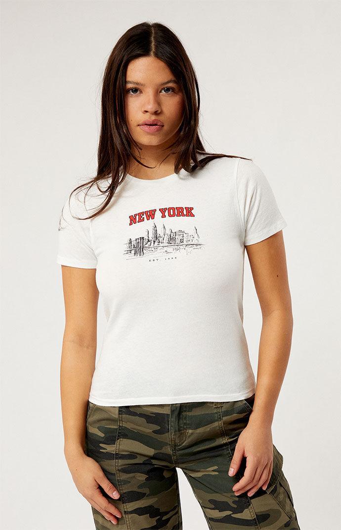 Golden Hour Womens New York Skyline Skimmer T-Shirt Product Image