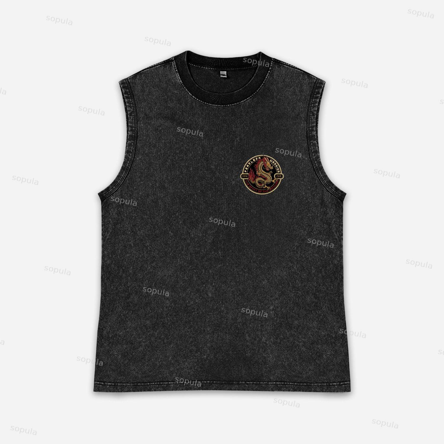 Vintage Dragon Art Graphic Acid Washed Tank Product Image