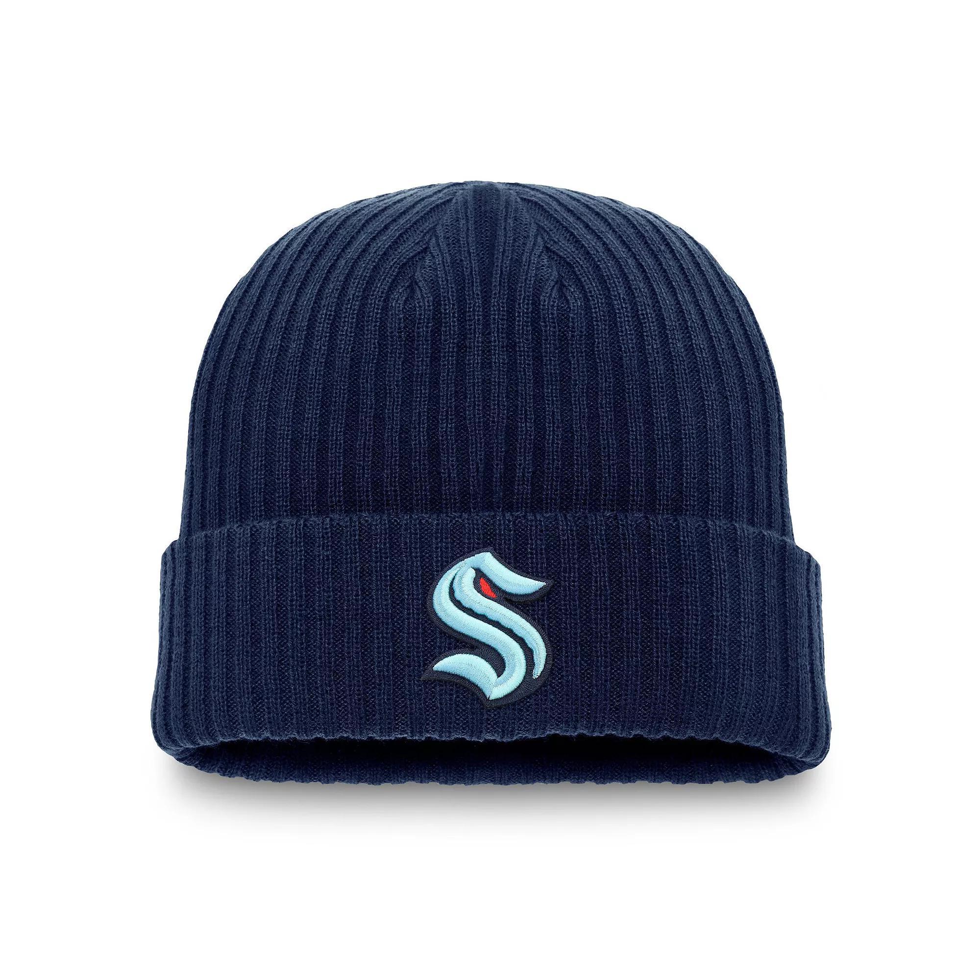 Men's Fanatics Deep Sea Blue Seattle Kraken Component Cuffed Knit Hat, Krk Blue Product Image
