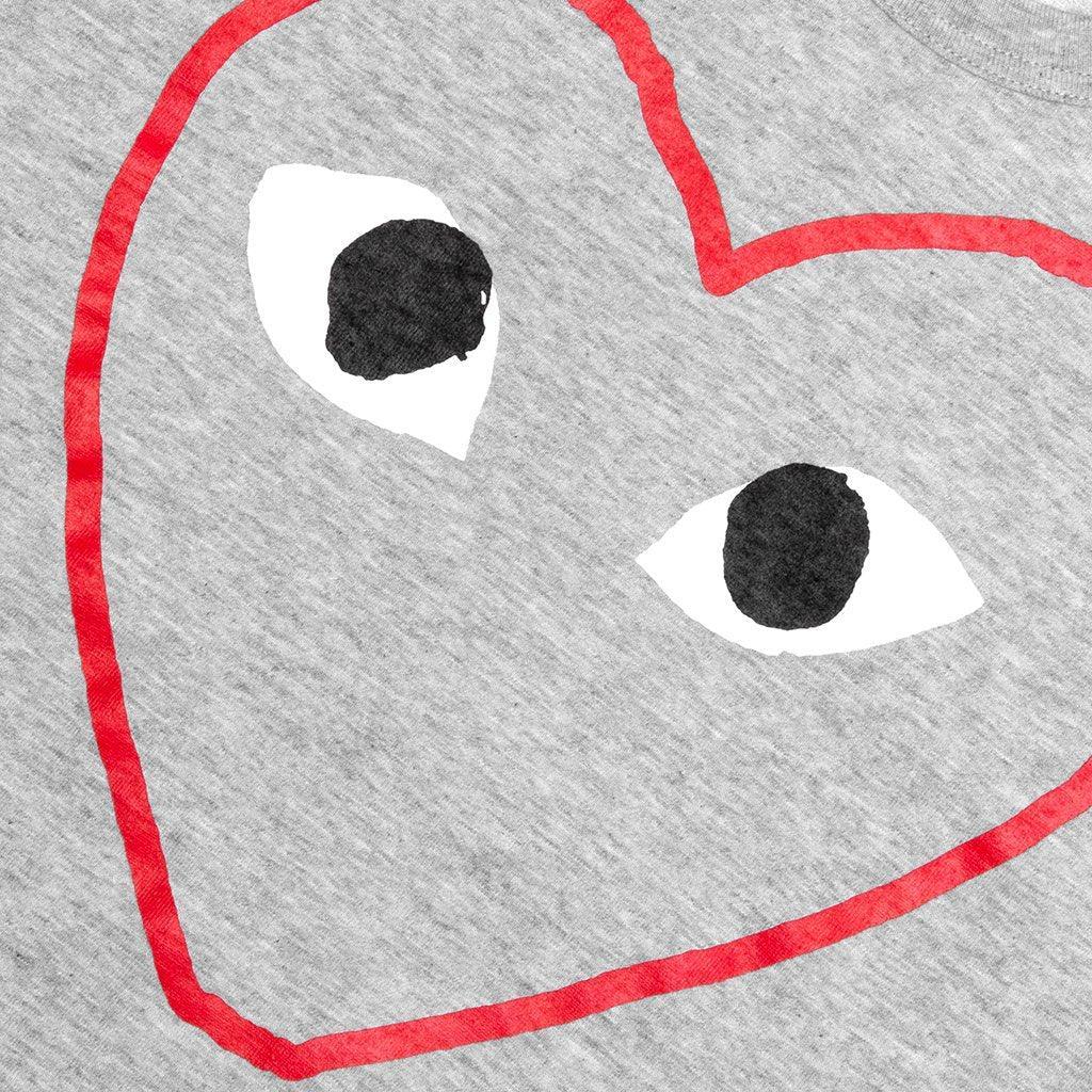 Women's Red Heart Sketch Tee - Grey Female Product Image