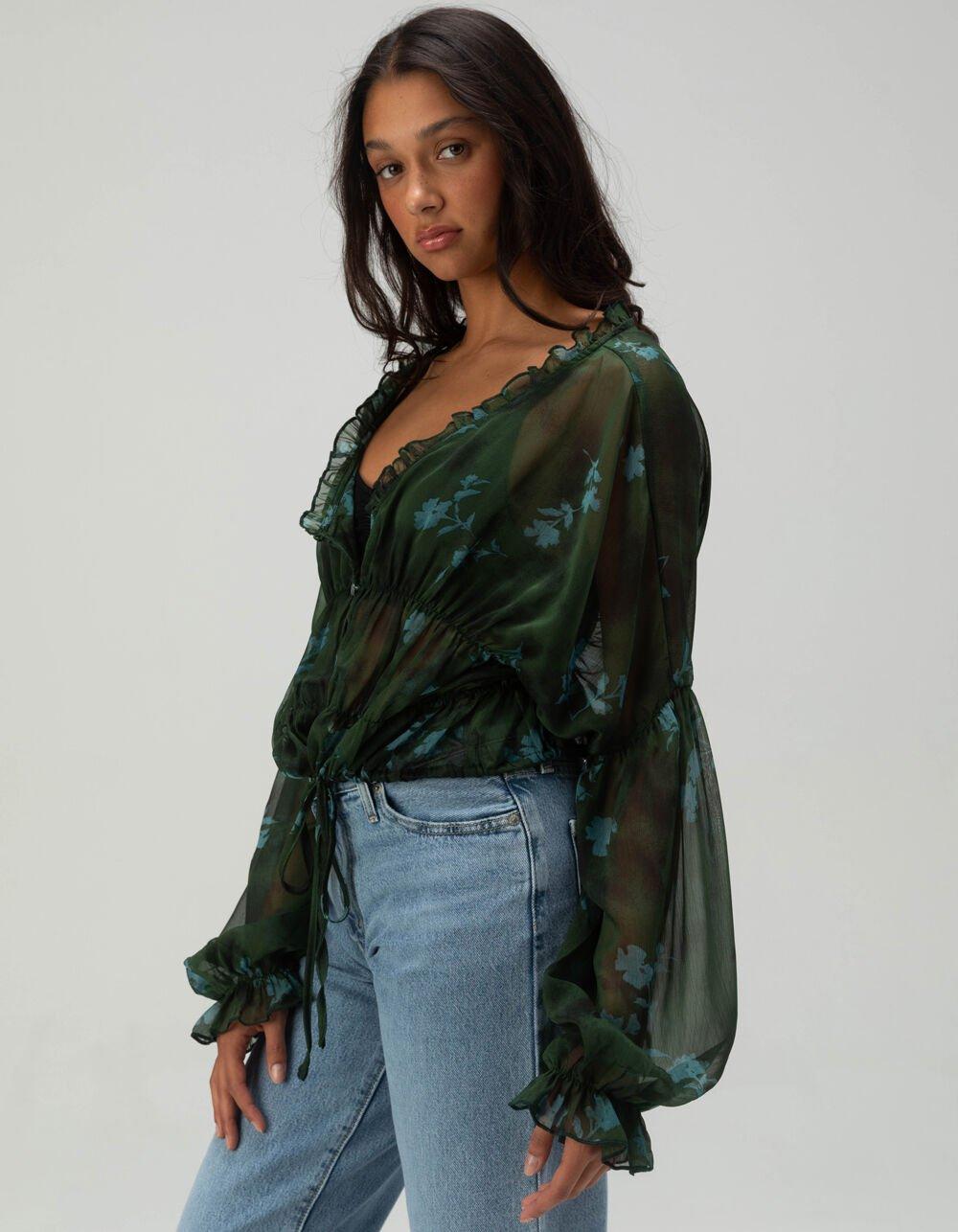 WEST OF MELROSE Printed Womens Blouse Product Image