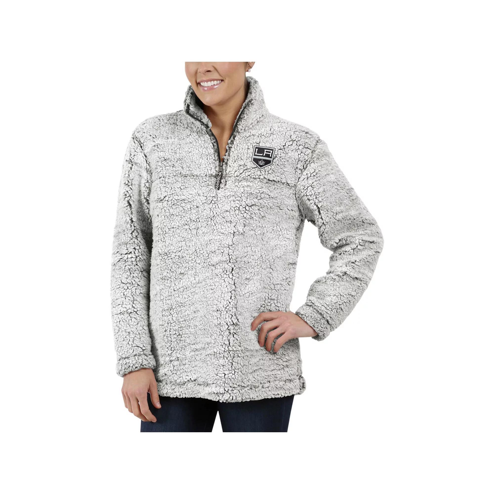 Women's G-III 4Her by Carl Banks Gray Los Angeles Kings Sherpa Quarter-Zip Pullover Jacket,  Product Image