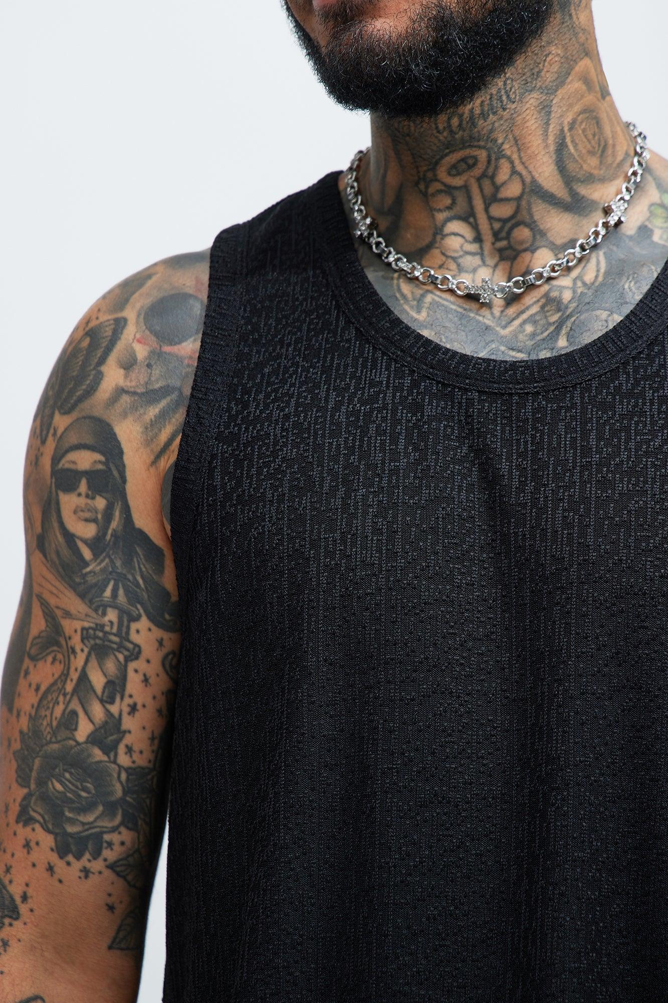 Sleek Textured Tank - Black Product Image