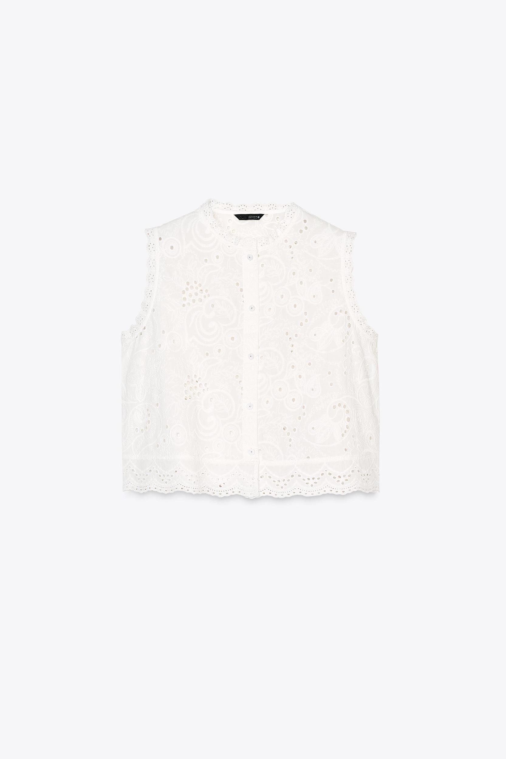 EMBROIDERED EYELET TOP Product Image