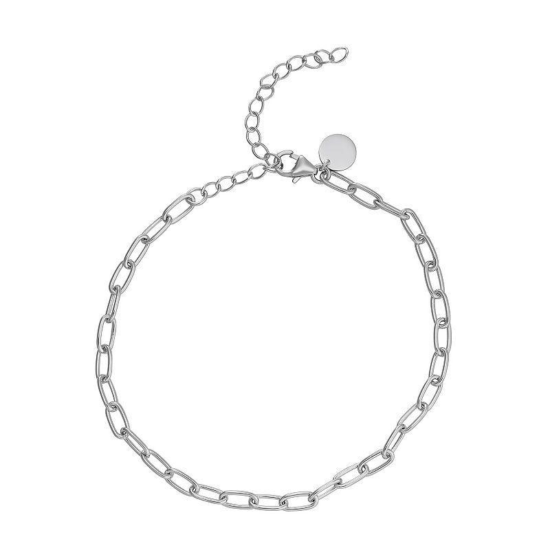 14K Gold over Sterling Silver Link Disc Charm Bracelet, Womens Product Image