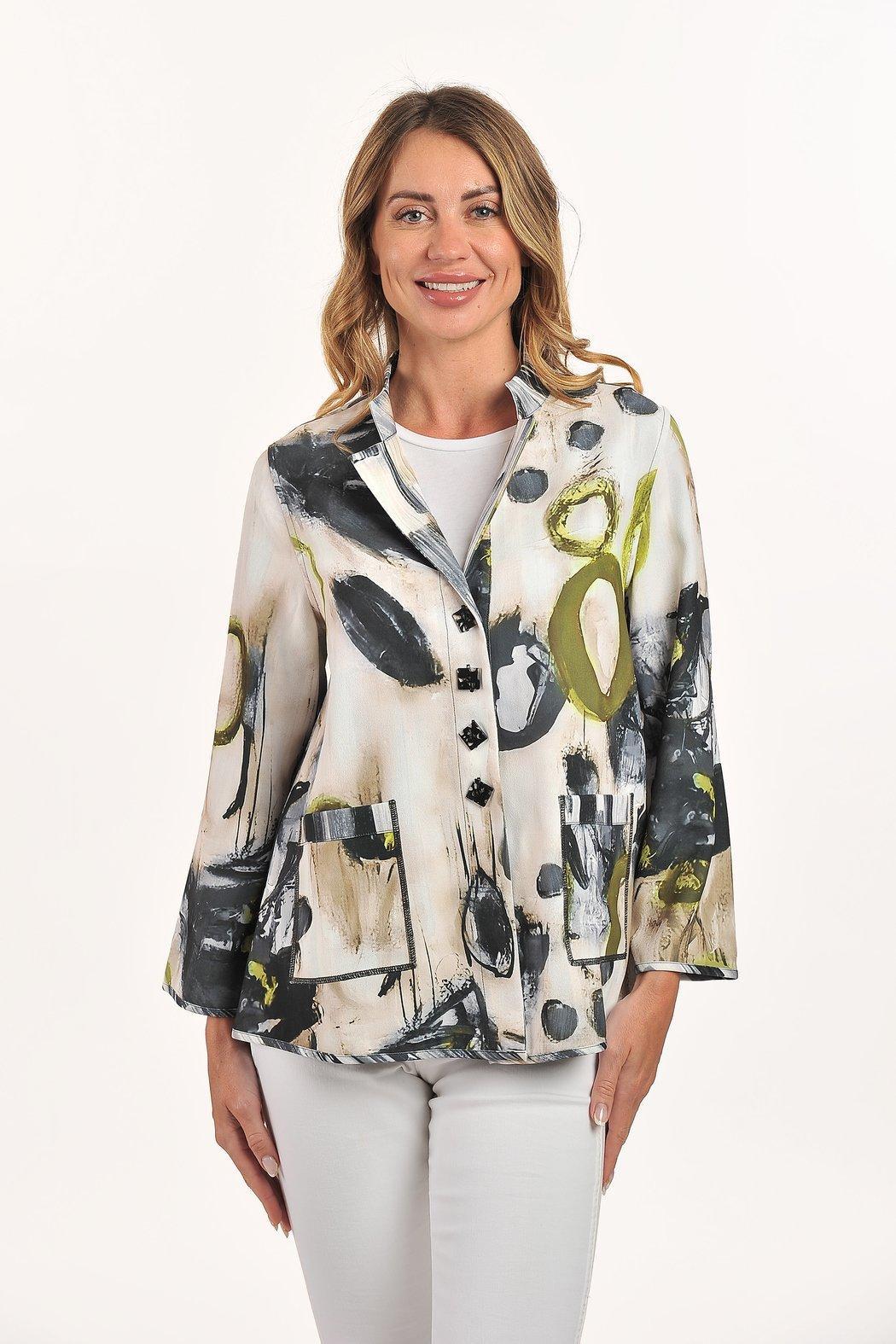 Grey Mixed Print Reversible Jacket Product Image