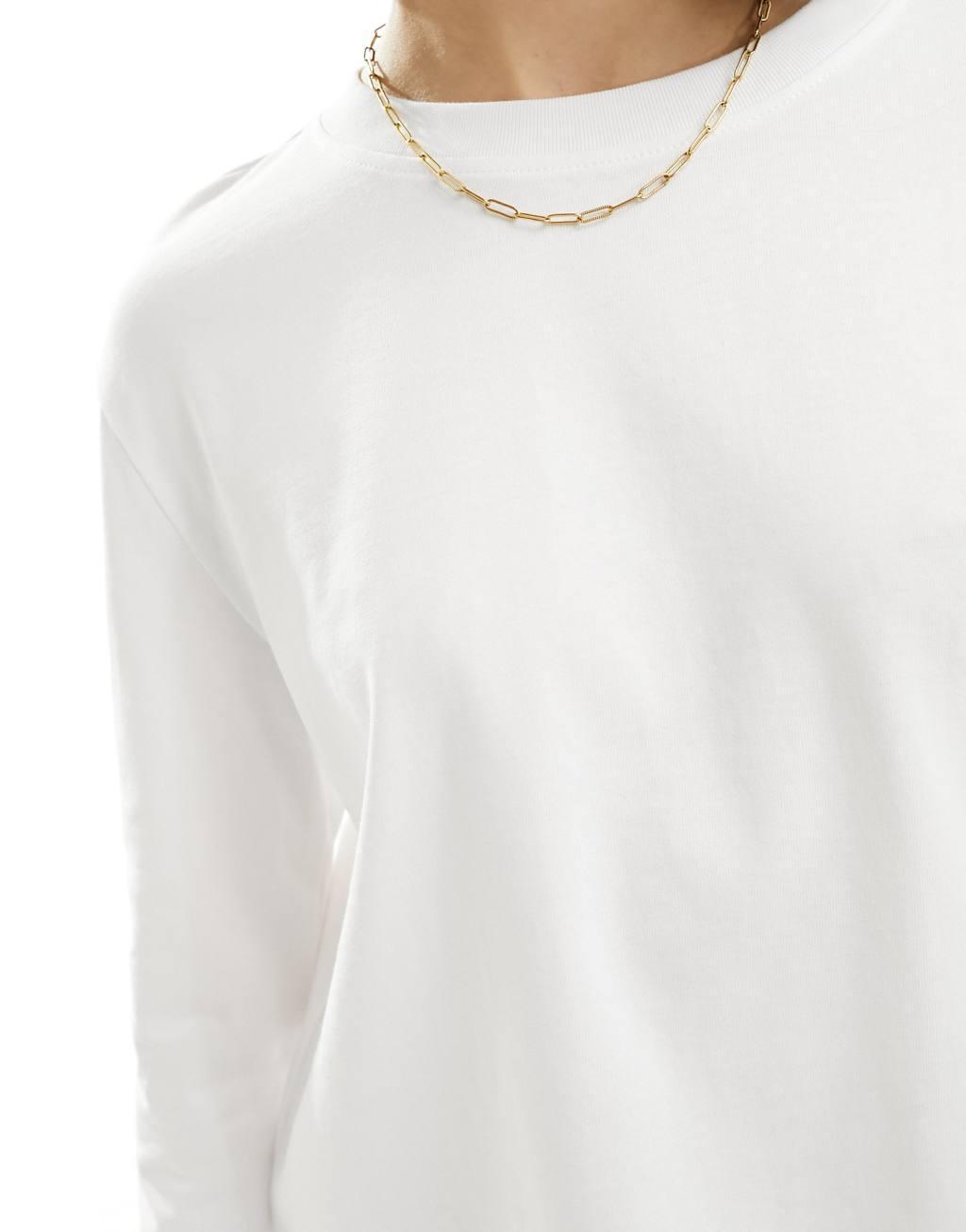 Selected Femme boxy long sleeve t-shirt in white Product Image