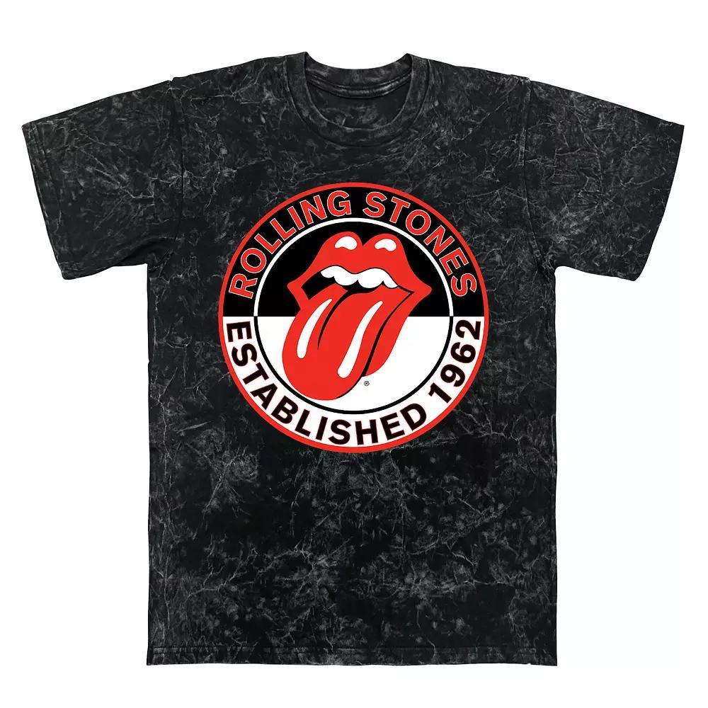 Men's Rolling Stones Est. 1962 Mineral Wash Graphic Tee, Size: Small, Black Mineral Wash Product Image