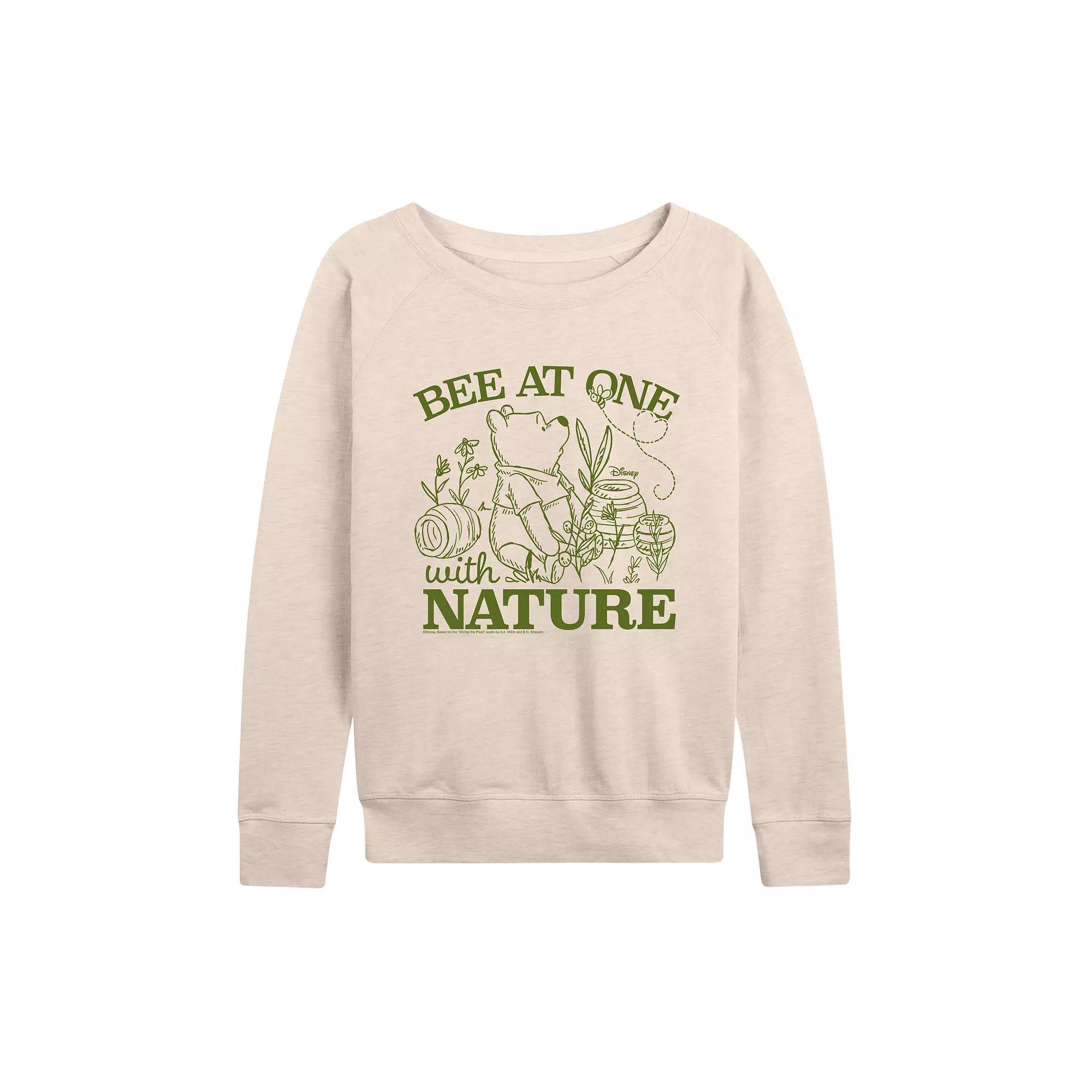 Disney's Winnie The Pooh Women's Nature French Terry Long Sleeve Tee,  Product Image