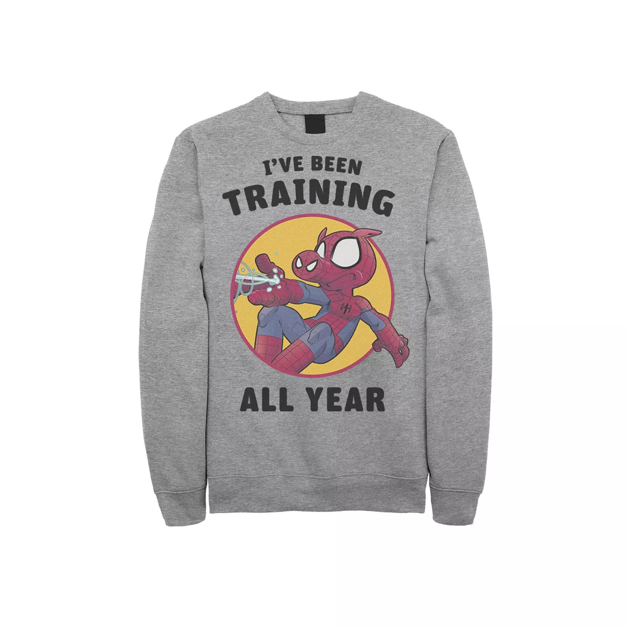 Men's Marvel Spider-Ham I've Been Training All Year Sweatshirt, Size: XL, Athletic Grey Product Image