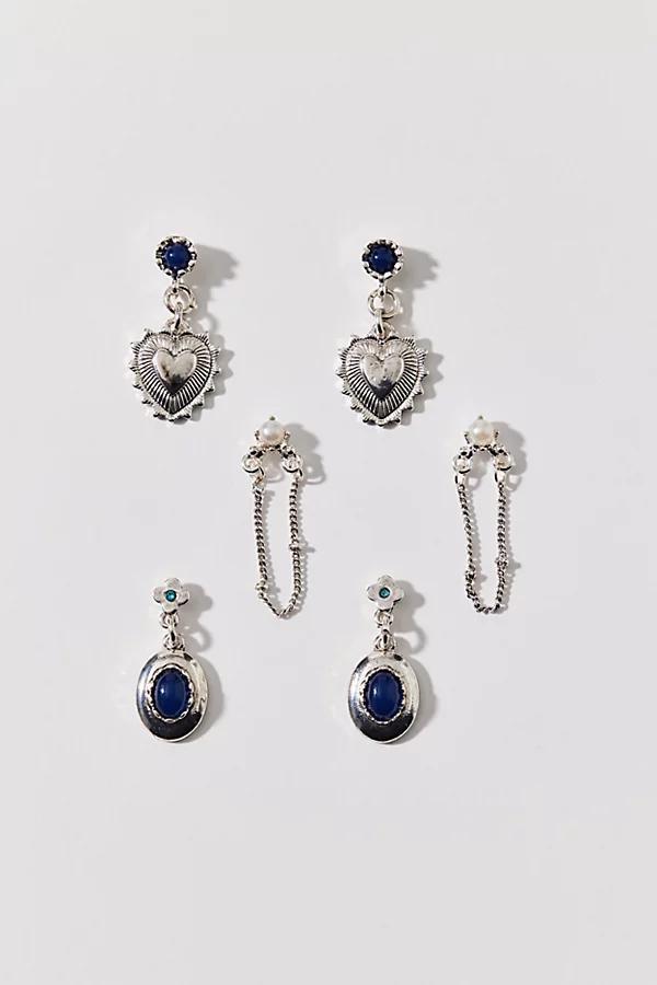 Cass Gem Heart Locket Earring Set Womens at Urban Outfitters Product Image