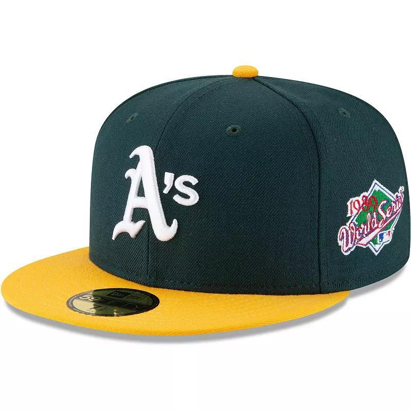 Men's New Era Green Oakland Athletics 1989 World Series Wool 59FIFTY Fitted Hat, Size: 7 7/8 Product Image