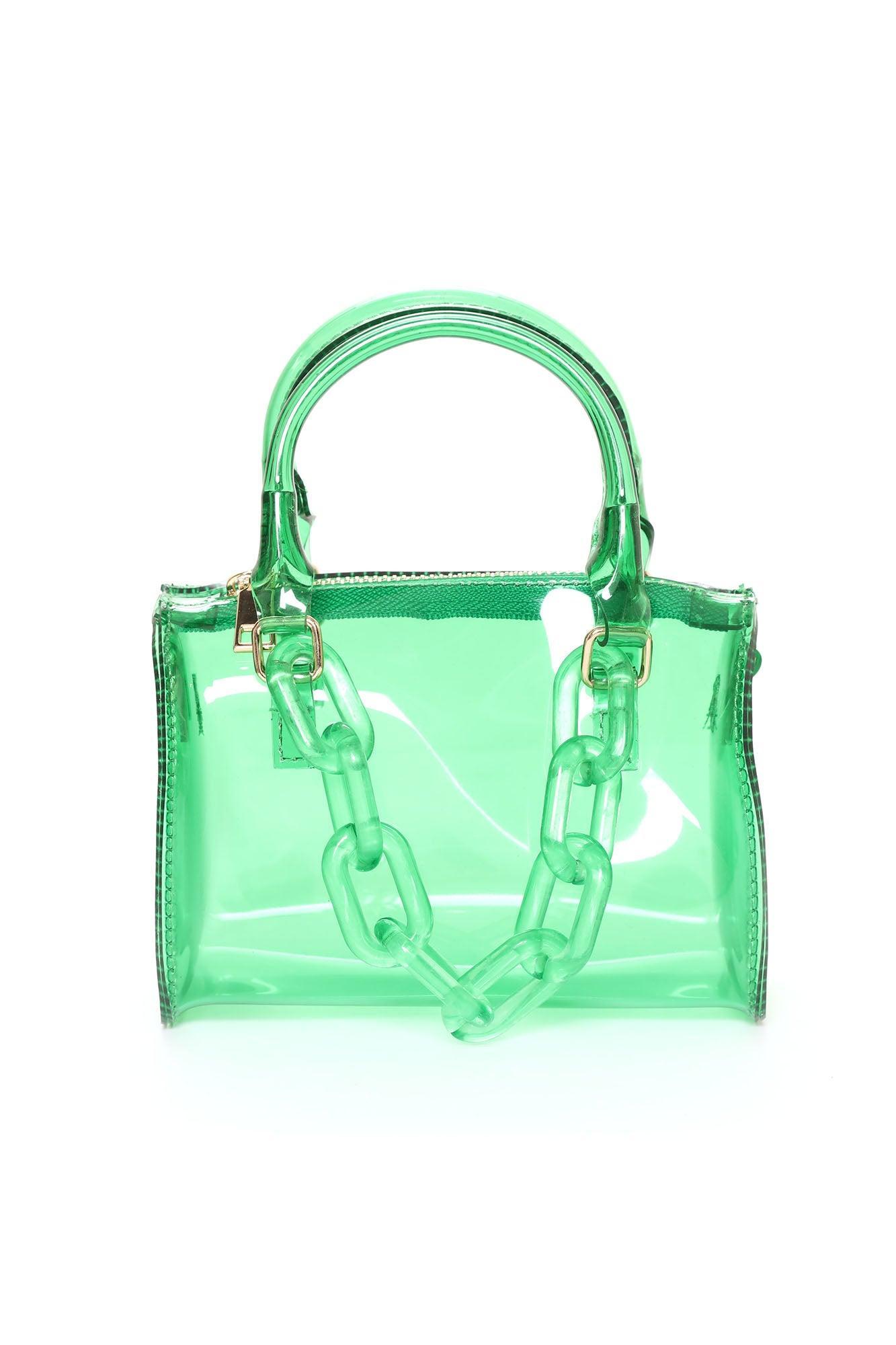 Clearly Attached To You Satchel Handbag - Green Product Image