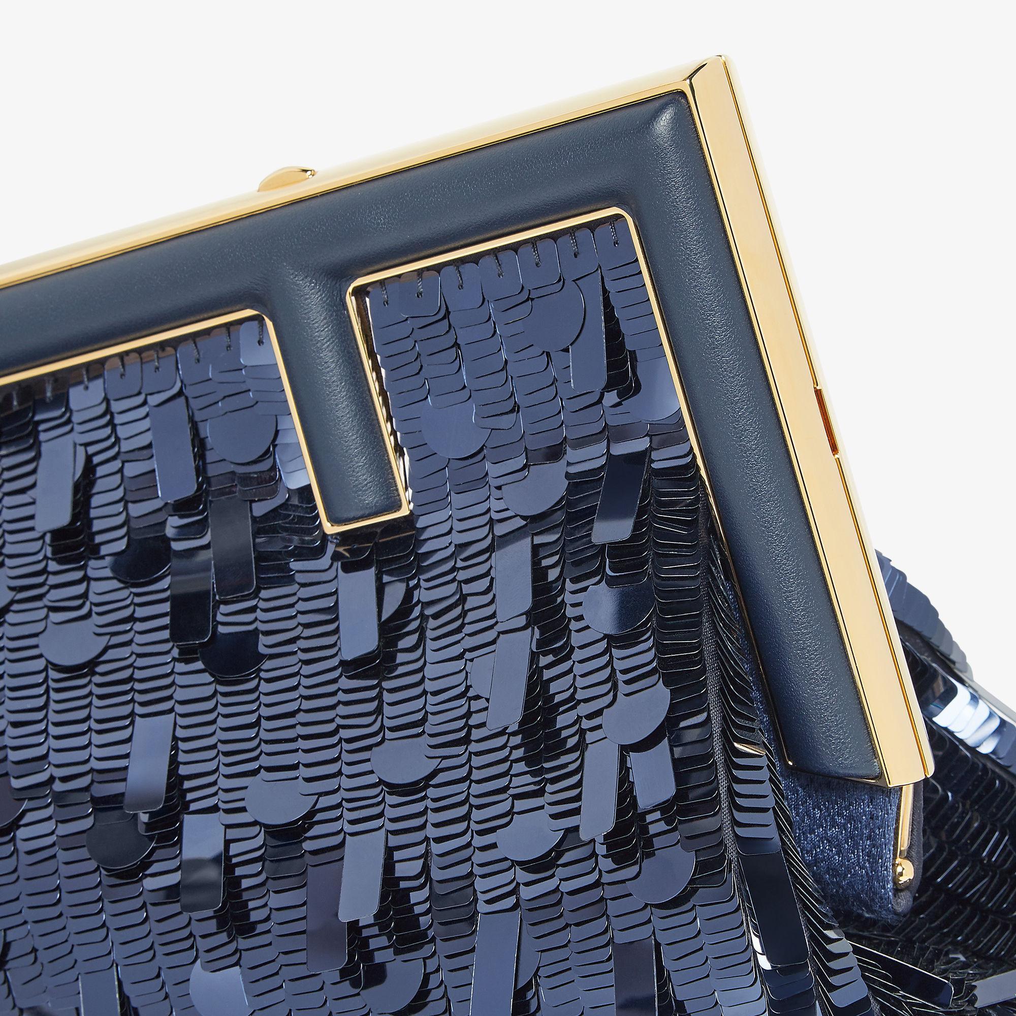 Fendi First SmallBag embroidered with blue sequins Product Image