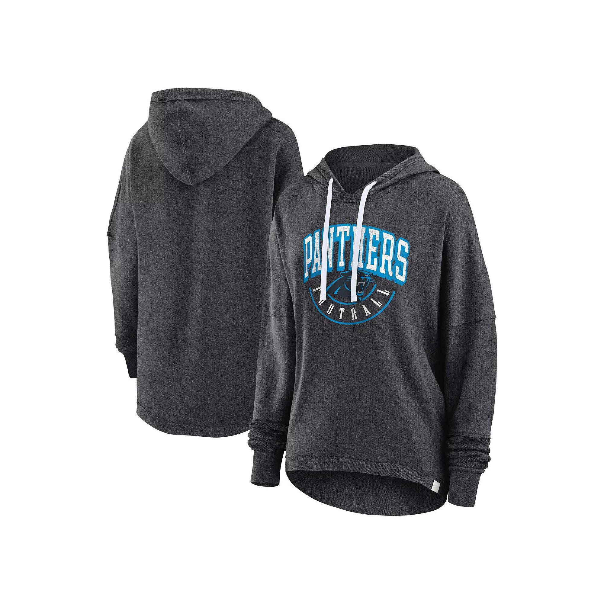 Women's Fanatics Branded Charcoal Carolina Panthers Lounge Helmet Arch Pullover Hoodie,  Product Image
