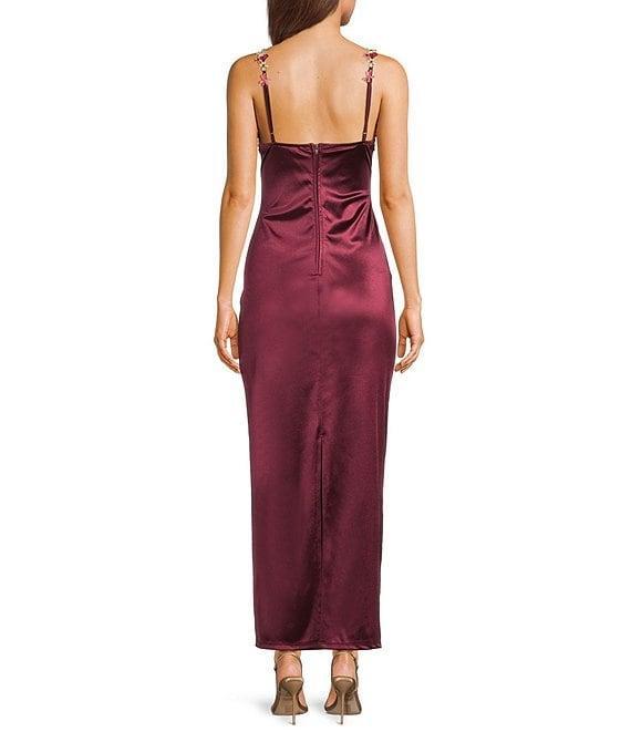 B. Darlin Adjustable Spaghetti Straps Sweetheart Neckline Floral Lace Dress Product Image