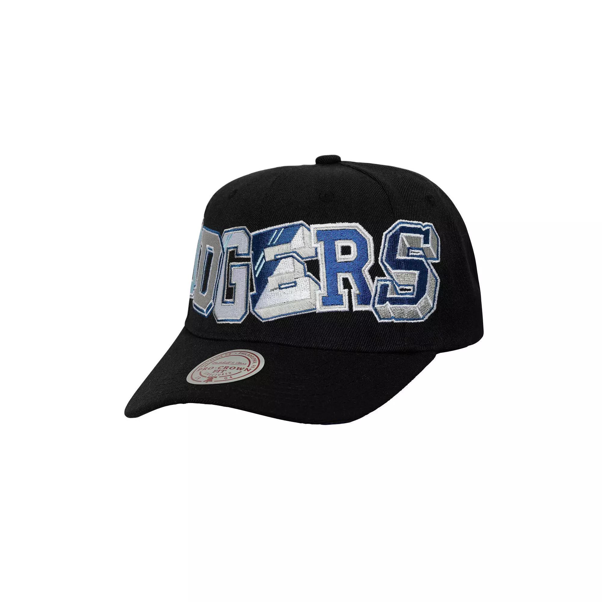 Men's Mitchell & Ness Black Los Angeles Dodgers Hyper Type Pro Crown Snapback Hat Product Image
