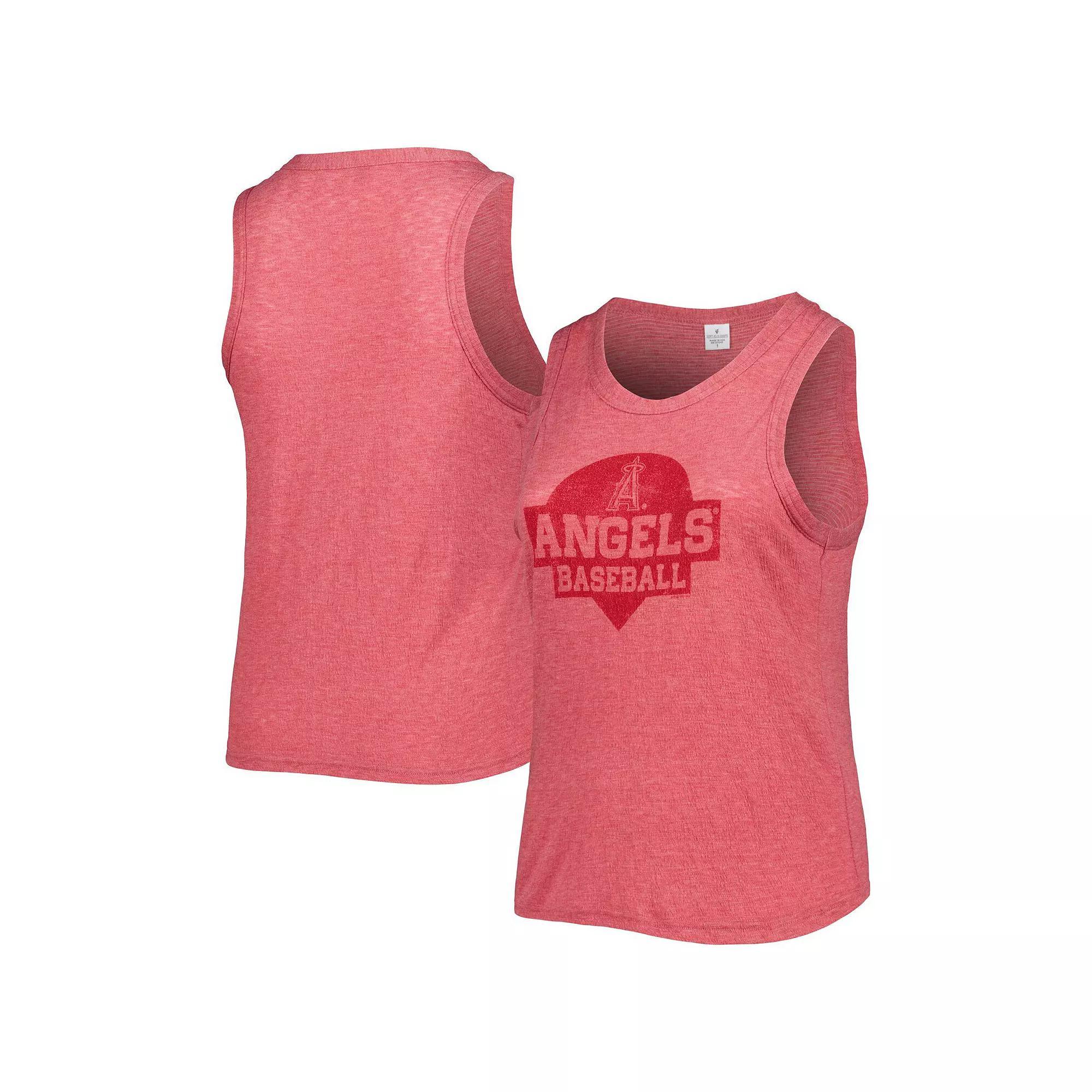Women's Soft as a Grape Red Los Angeles Angels Plus Size High Neck Tri-Blend Tank Top, Size: 3XL Product Image