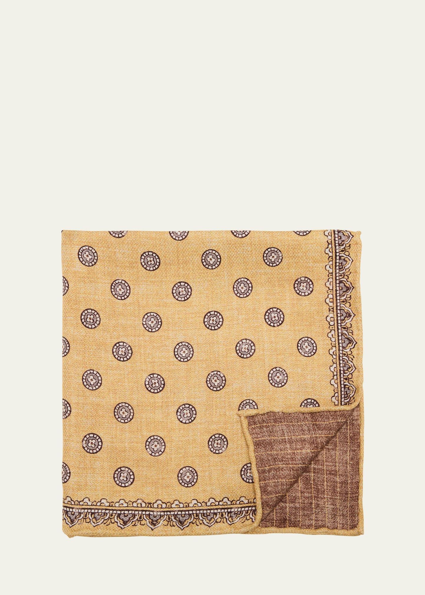 Mens Silk Pocket Square with Pattern Product Image