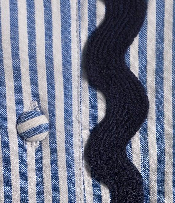 SAIL to SABLE x Style Charade Ella Stripe Print Point Collar Short Sleeve Dress Product Image