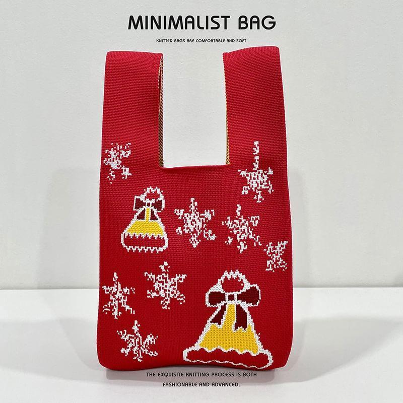 Christmas Print Knit Shopper Bag Product Image