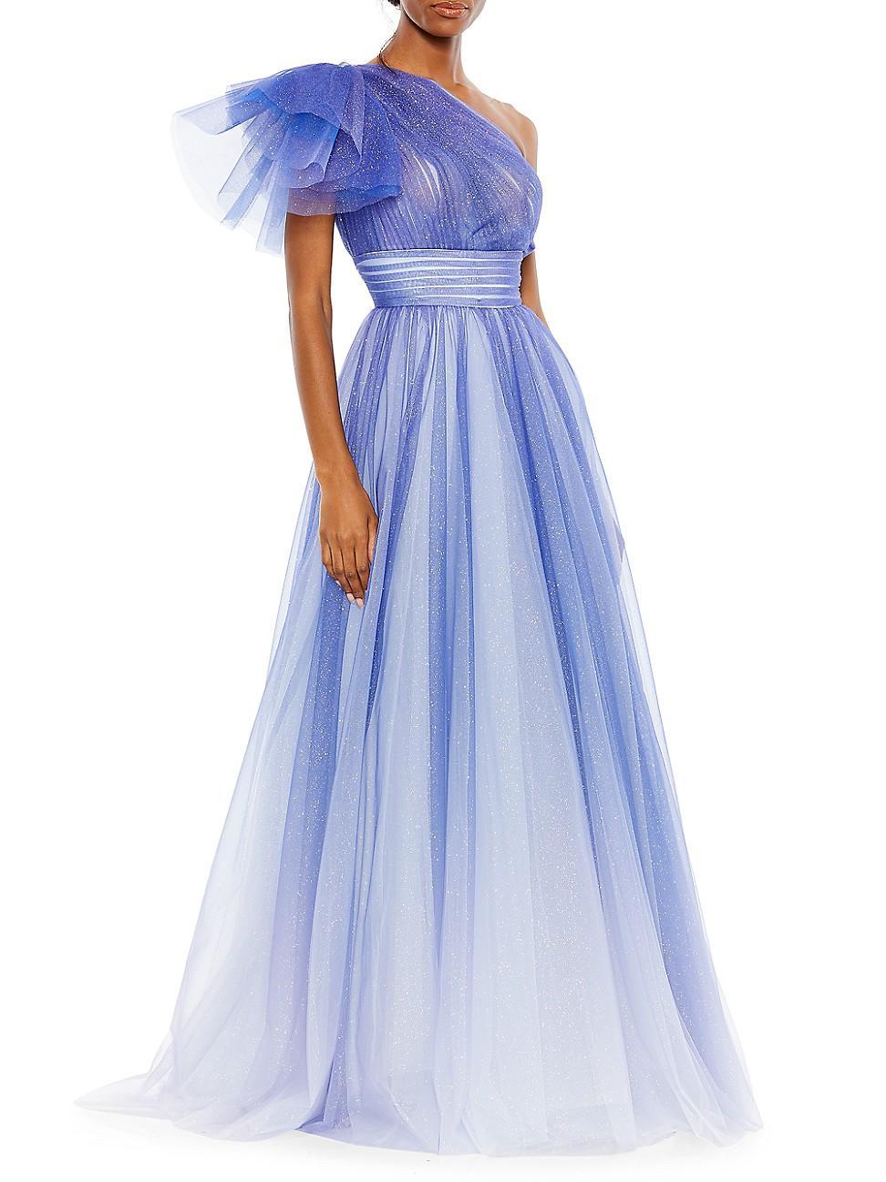 Womens Ieena Asymmetric Degrad Fit & Flare Ball Gown Product Image