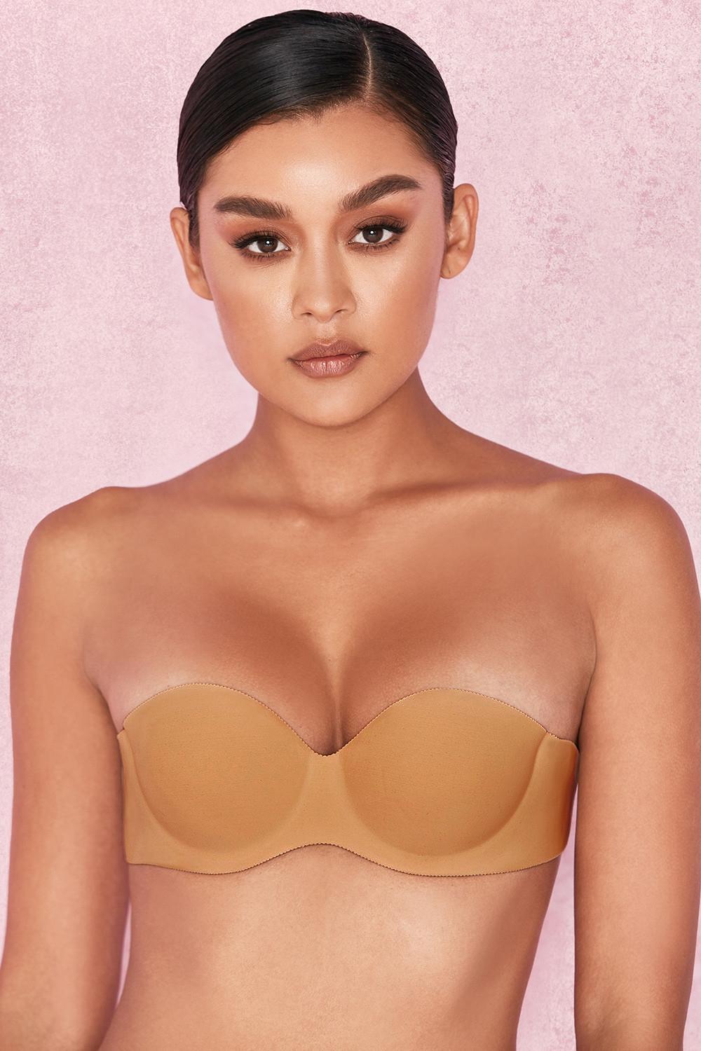 Strapless Backless Moulded Sticky Bra - Caramel Product Image