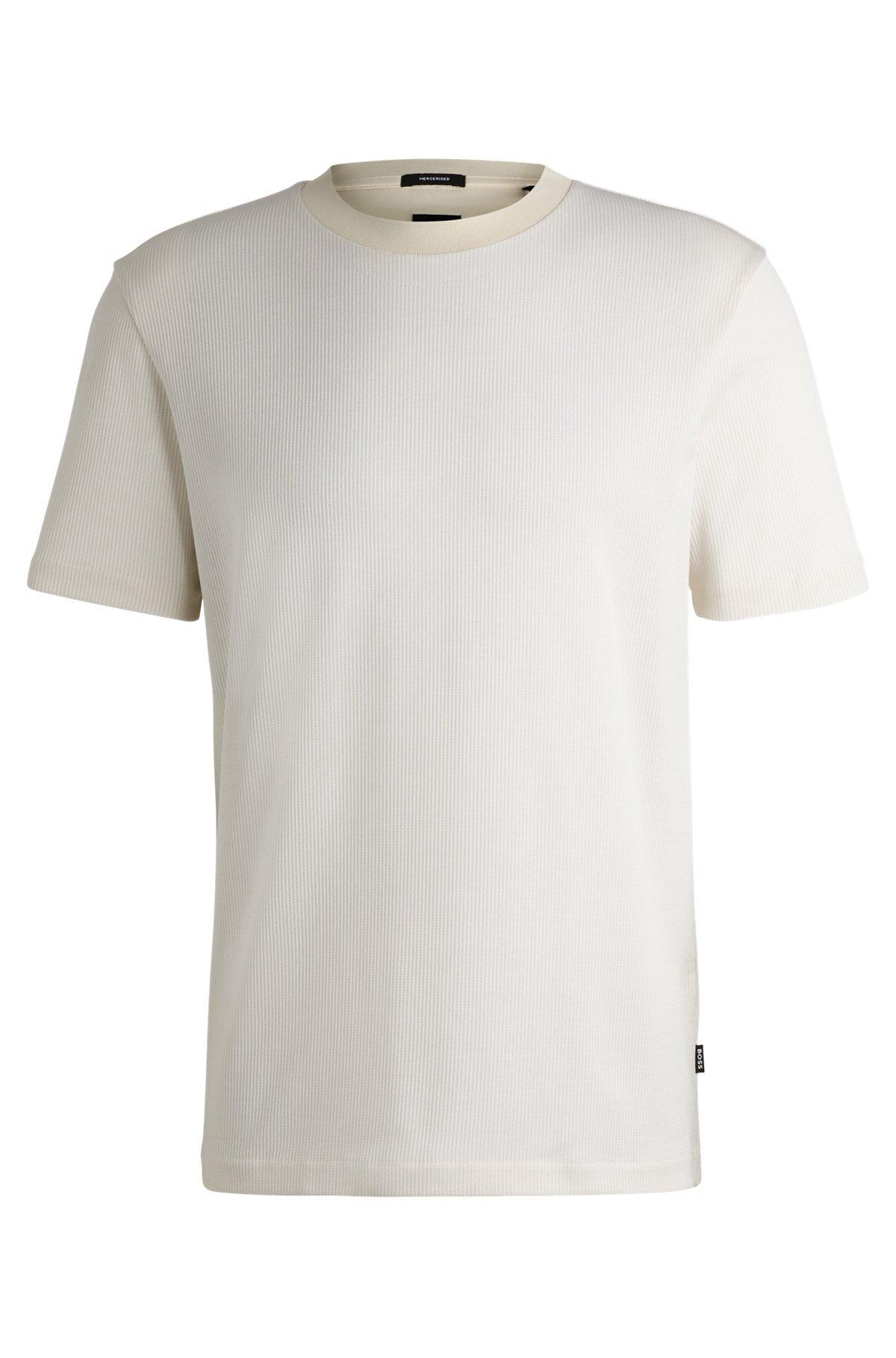 Regular-fit T-shirt in structured cotton Product Image
