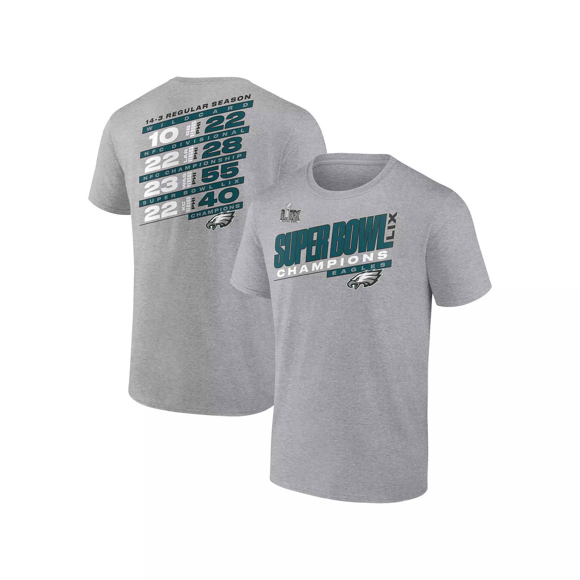 Men's Fanatics Heather Gray Philadelphia Eagles Super Bowl LIX Champions Big & Tall Counting Points Score T-Shirt, Size: 2XB, Grey Product Image