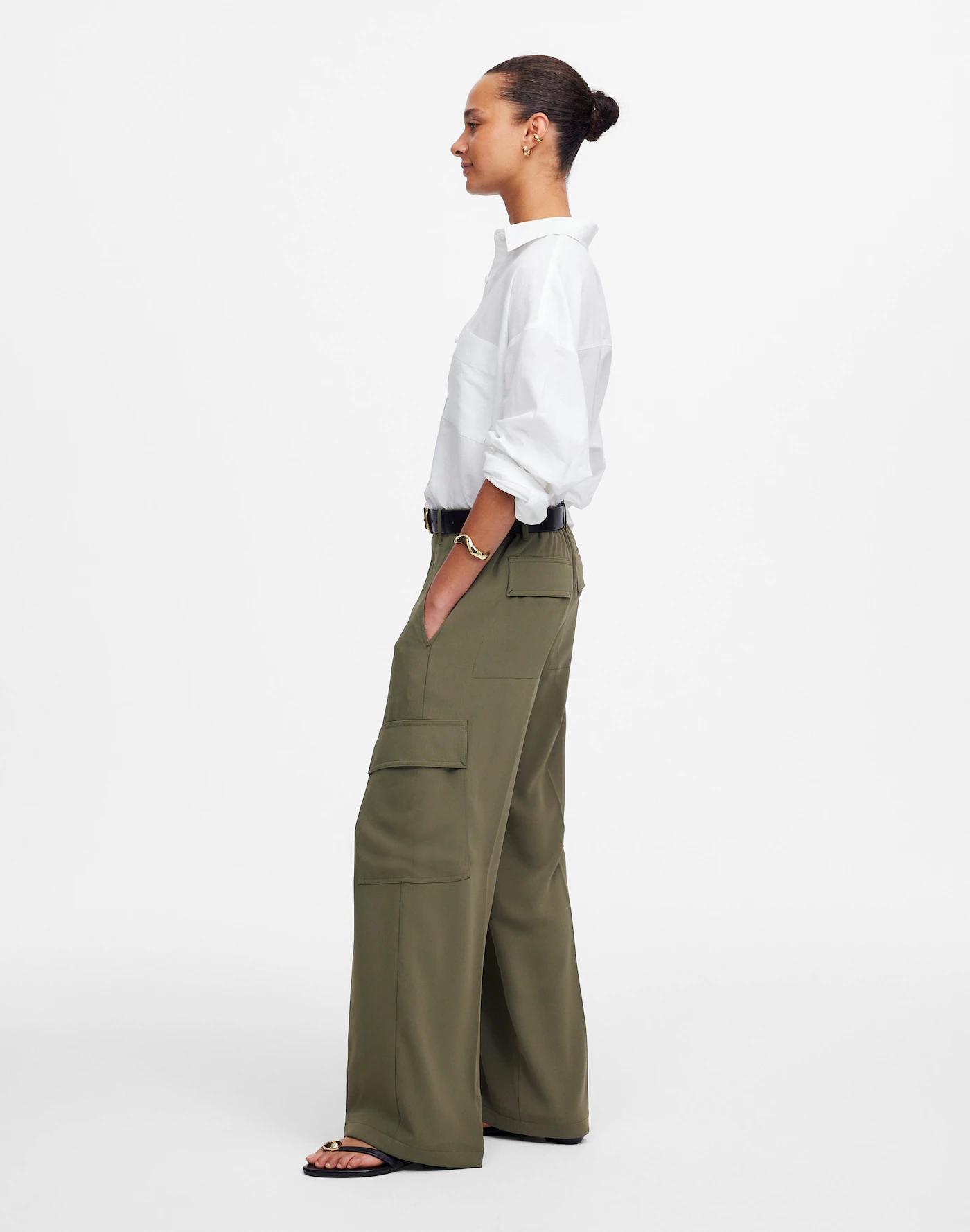 Tall Pull-On Utility Cargo Pants in Crepe Product Image