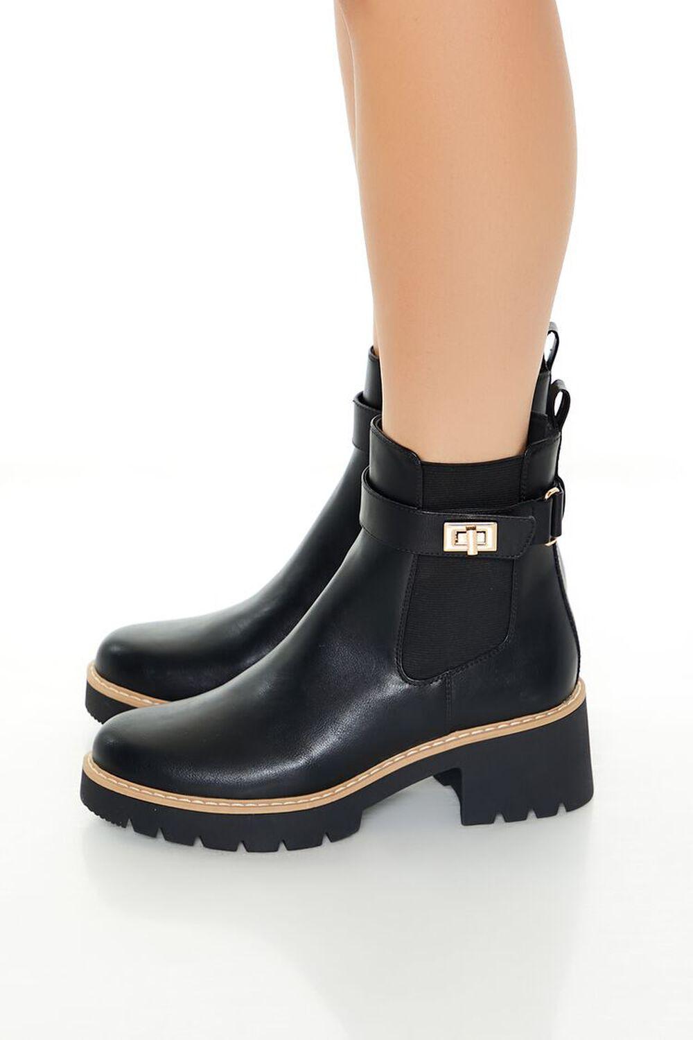 Buckled Two-Tone Chelsea Booties | Forever 21 Product Image